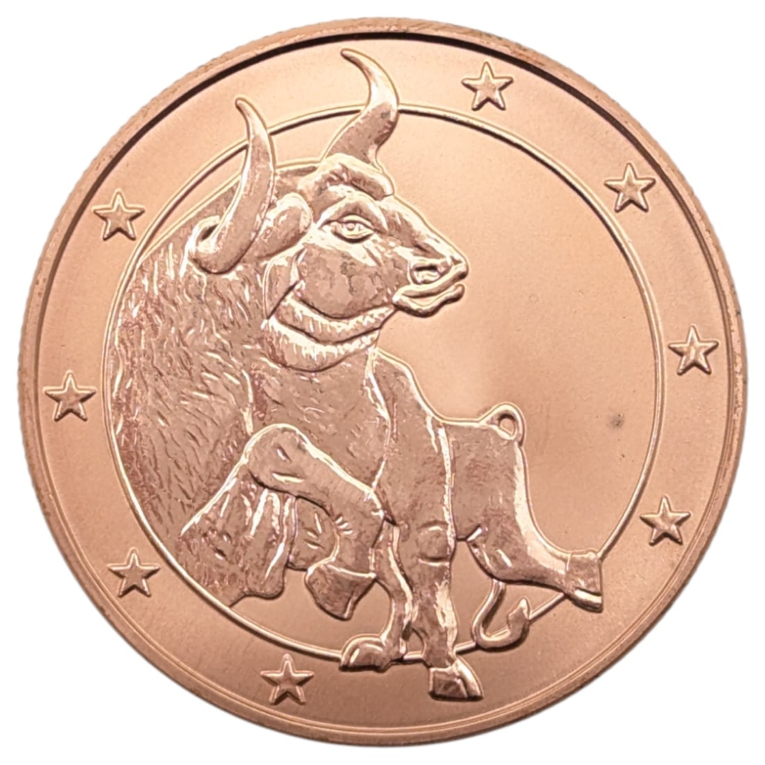 1 Ounce Fine .999 Copper Round - Ram: Copper