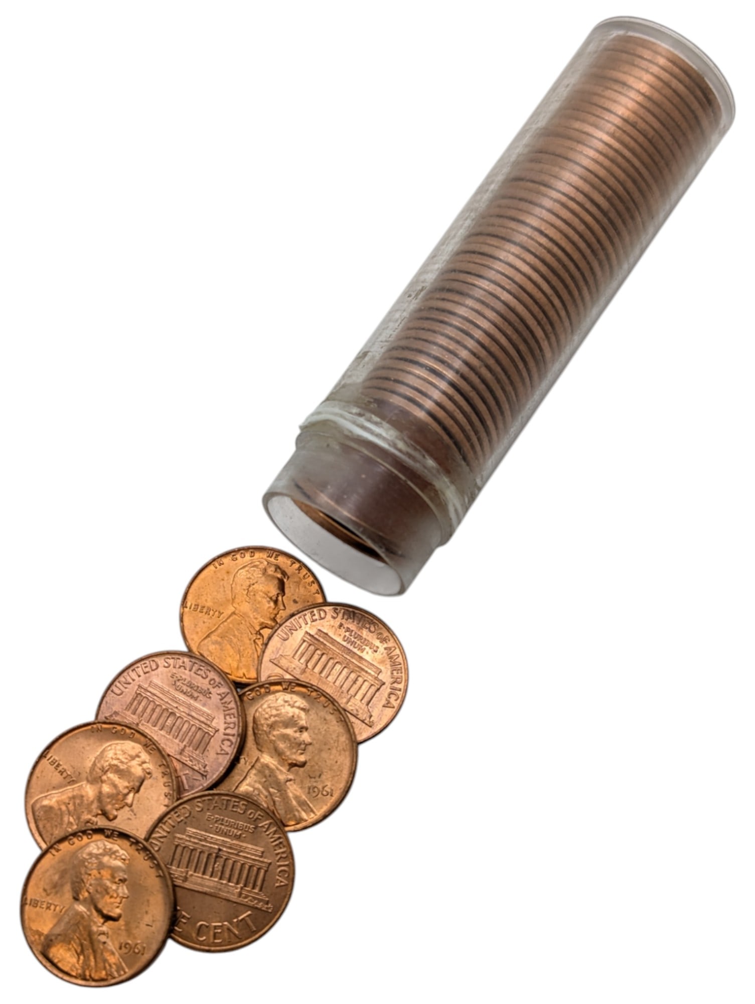 Tube of 50 - 1961 Lincoln Cents - BU (1 of 4)