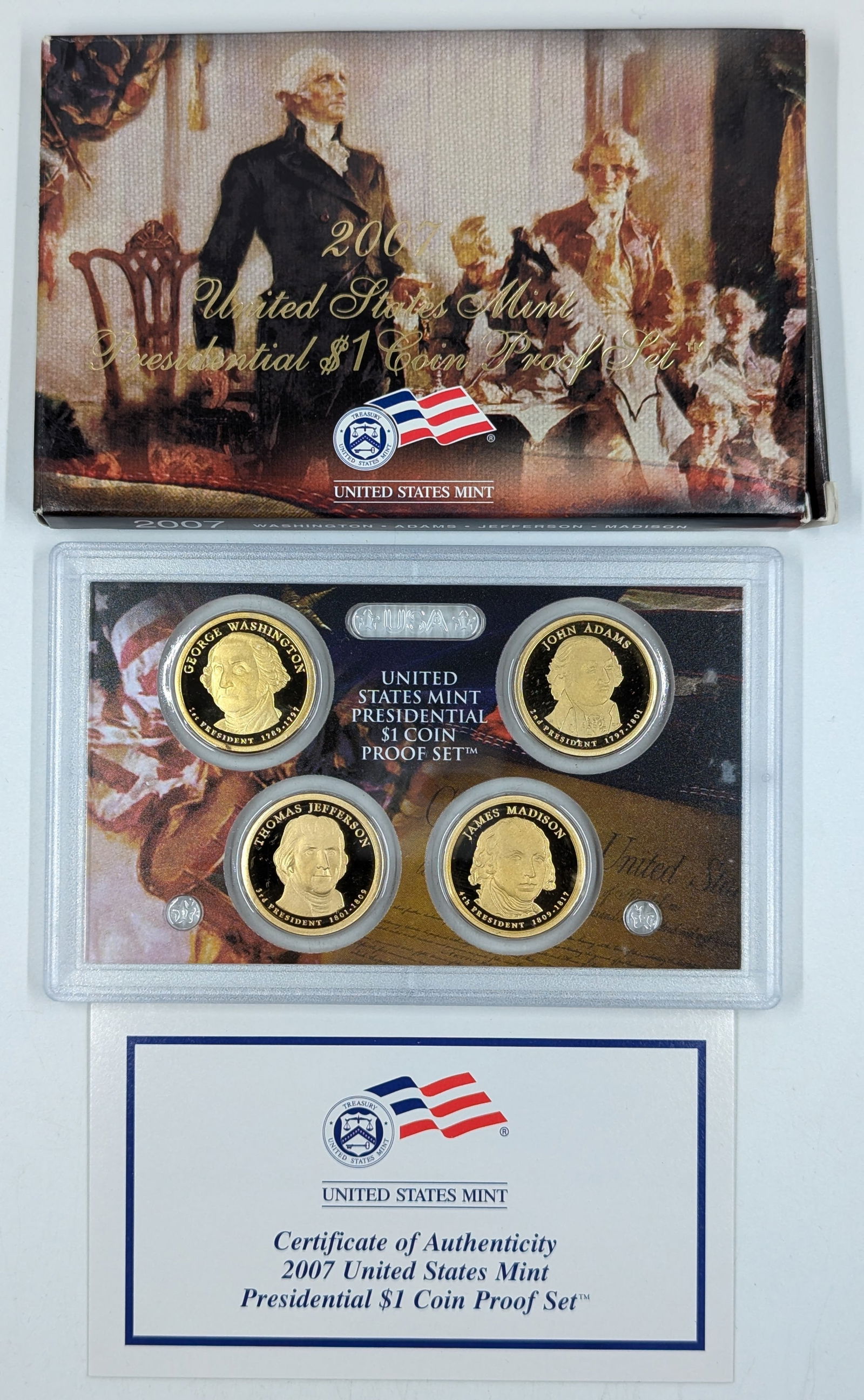 2007 US Mint Presidential $1 Coin Proof Set w/ COA (1 of 2)