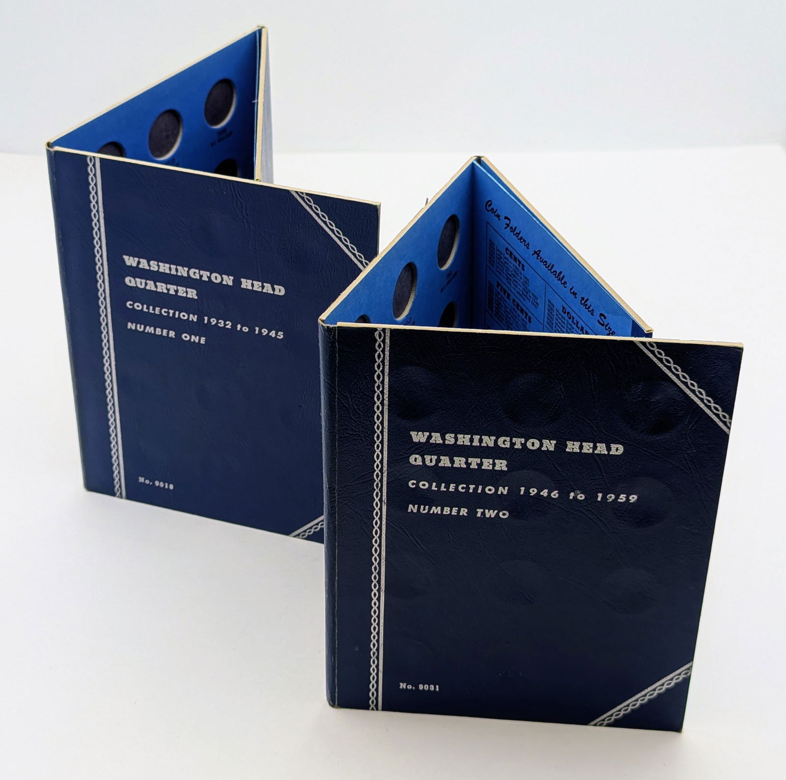 Lot of 2 Empty Whitman Coin Books - Washington Head Quarter Number 1 & 2 (1 of 3)