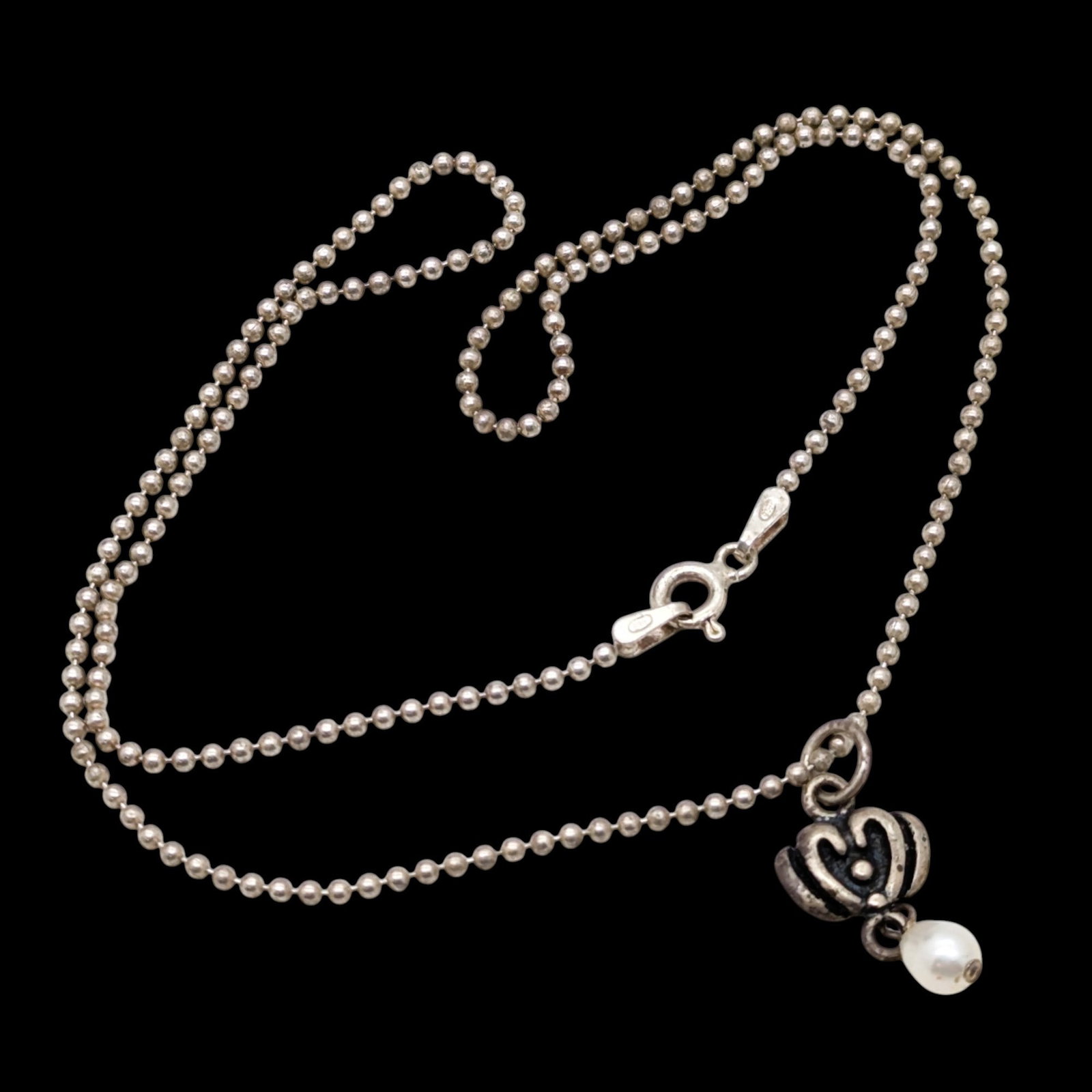 Sterling Silver Baroque Mia T Ladies Necklace: Length: 18in