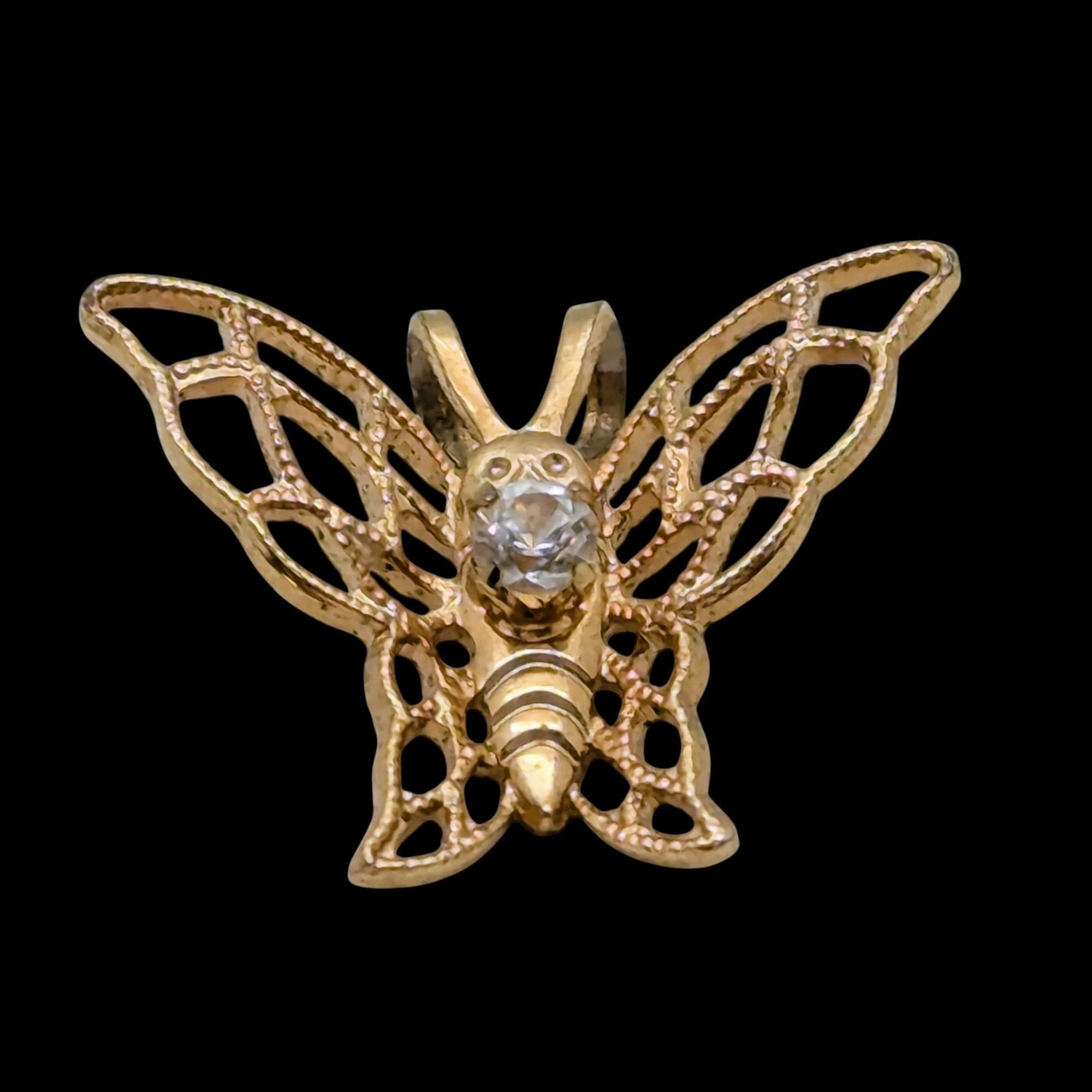 12K Gold filled Butterfly Pendant: Size: 0.5in x 0.5in