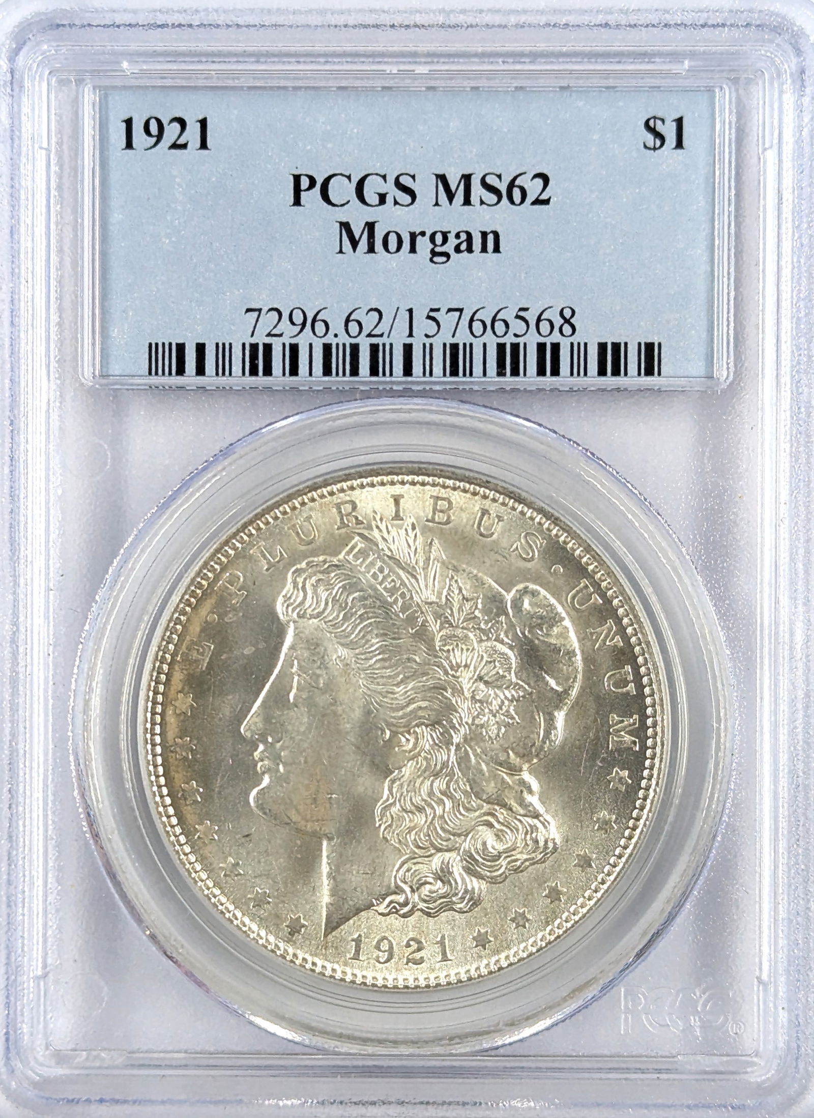 PCGS 1921 MS62 Morgan Silver Dollar (1 of 2)