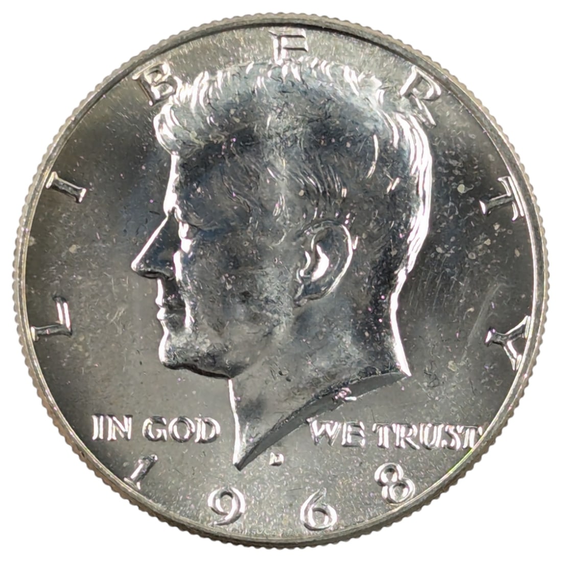 1968-D Silver John F Kennedy Half Dollar - Uncirculated - Lightly Toned (1 of 2)