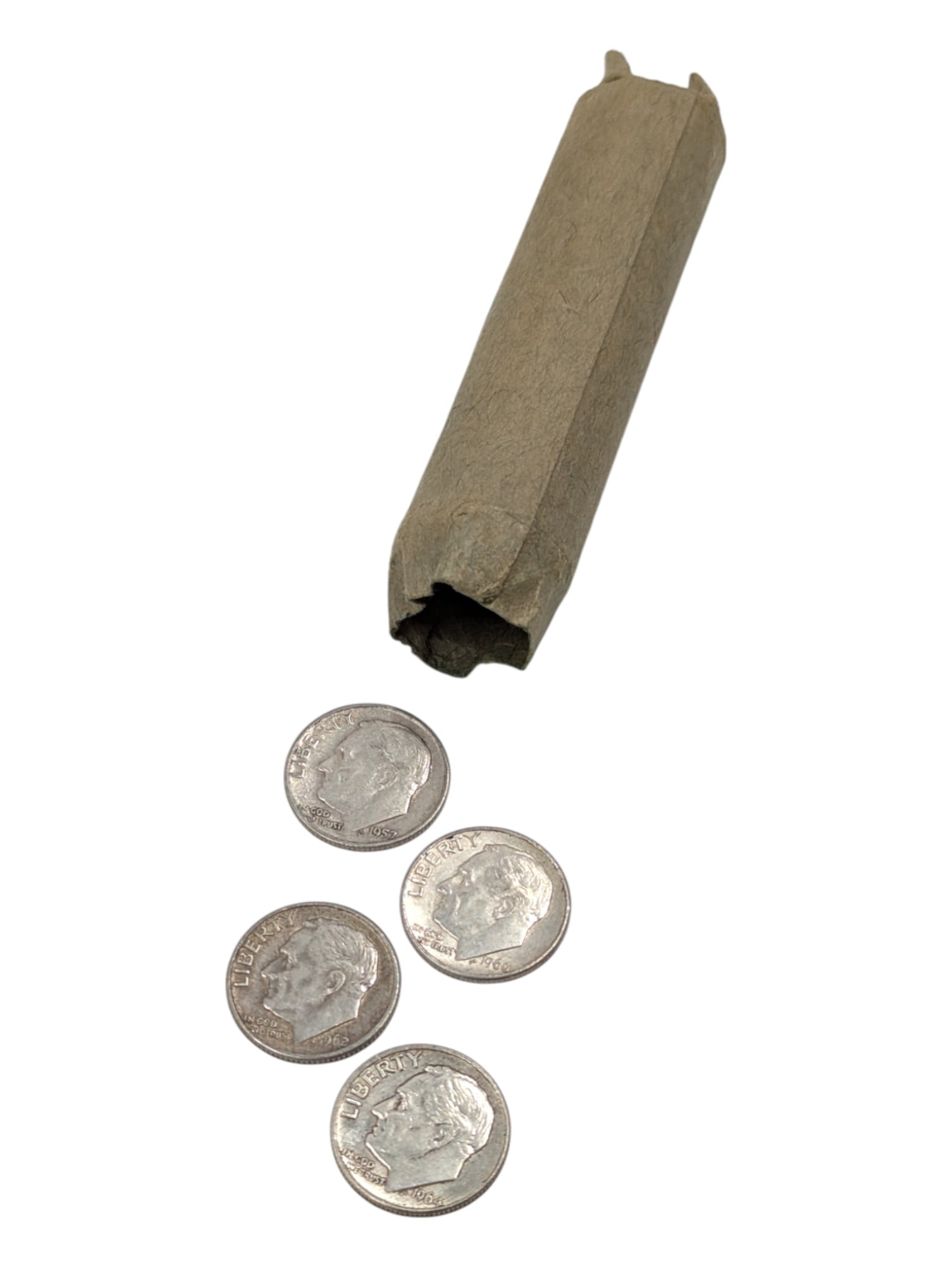 Roll of 50 Silver Roosevelt Dimes - 1950s-1964 (1 of 3)