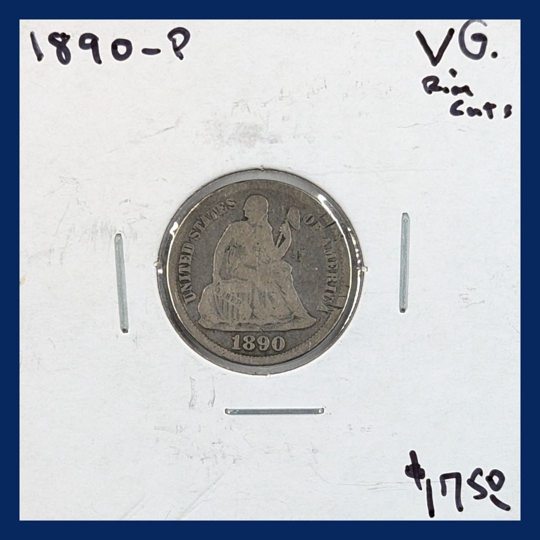 1890 Silver Seated Liberty Dime (1 of 2)