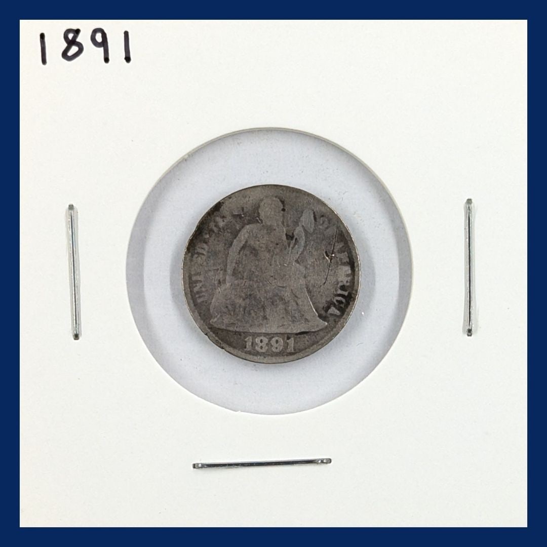 1891 Silver Seated Liberty Dime (1 of 2)
