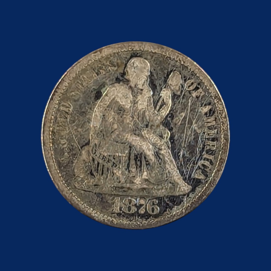 1876 Silver Seated Liberty Dime (1 of 2)