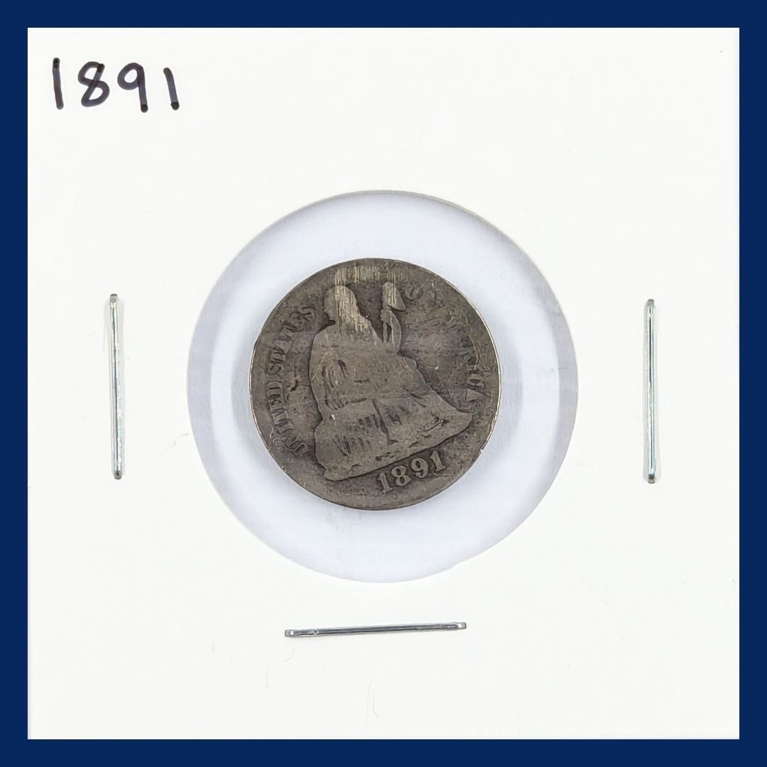 1891 Silver Seated Liberty Dime (1 of 2)