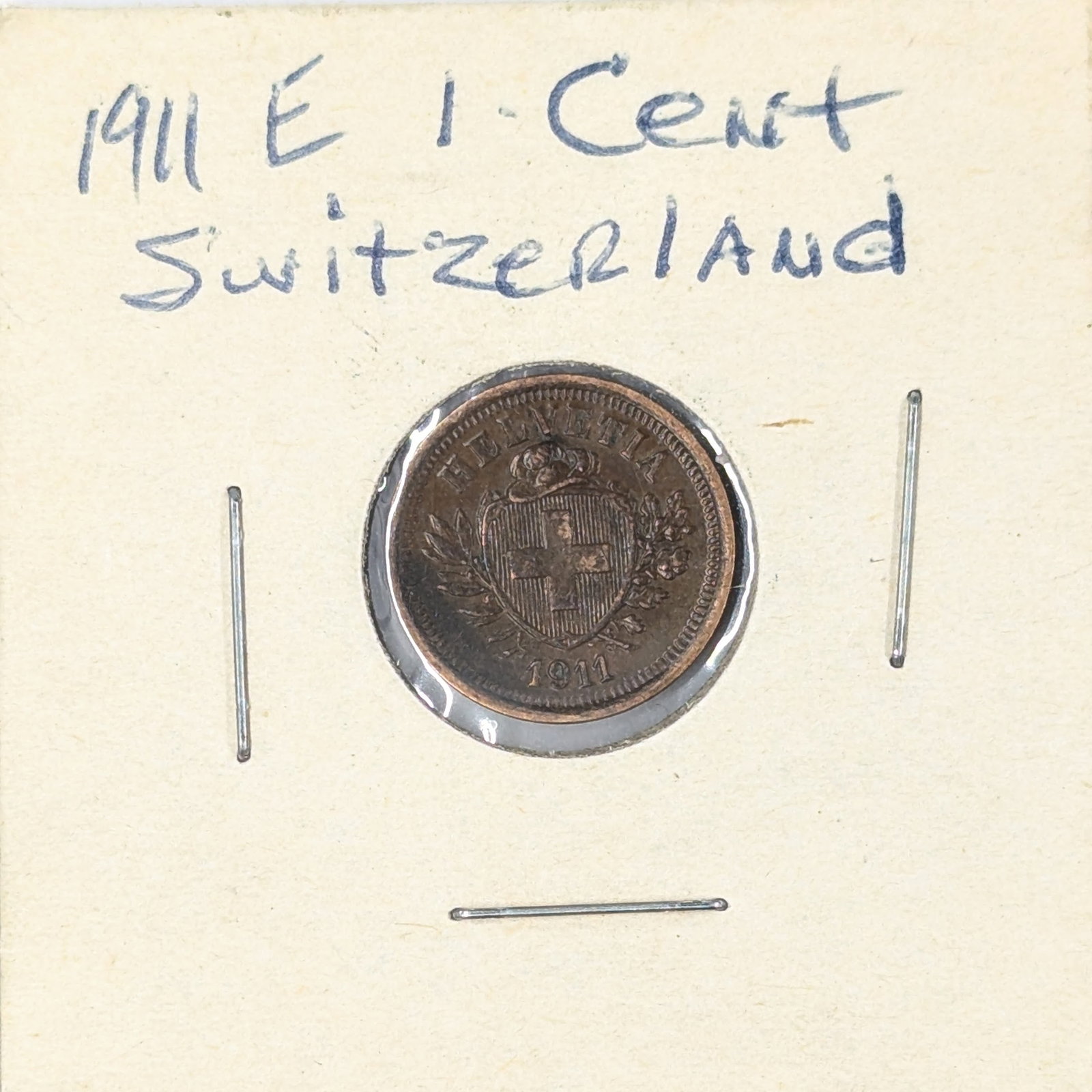 1911 Switzerland 1 Cent: Coin