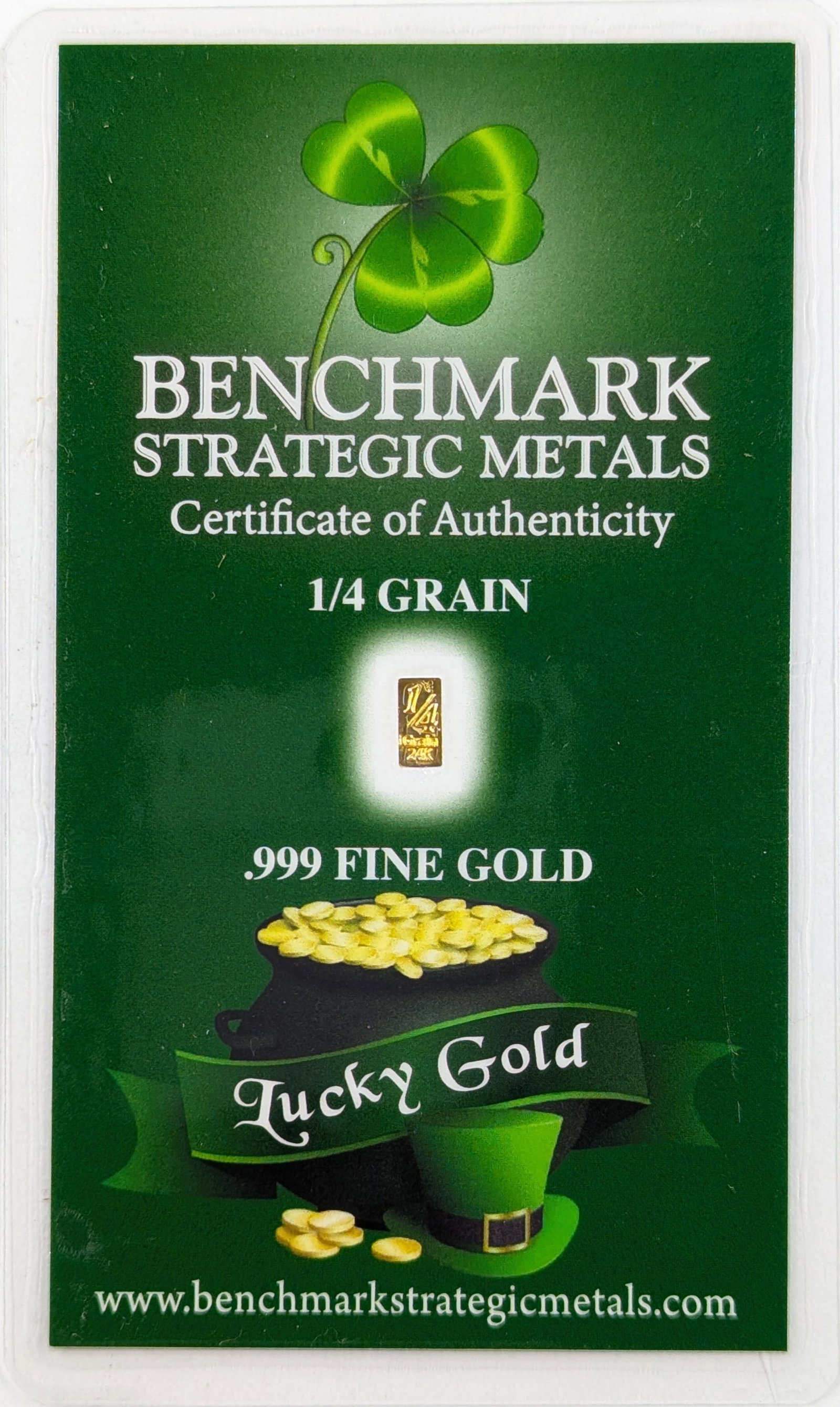 1/4 grain .999 Fine Gold - Benchmark Strategic Metals: Gold