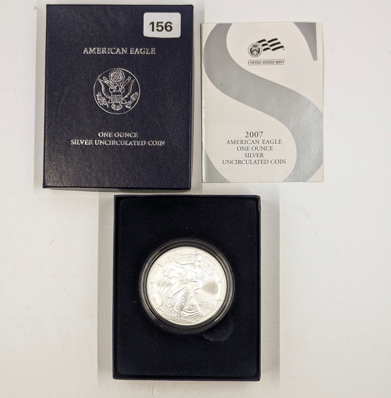 2007 American Silver Eagle Dollar in US Mint Box! Includes Paperwork (1 of 3)