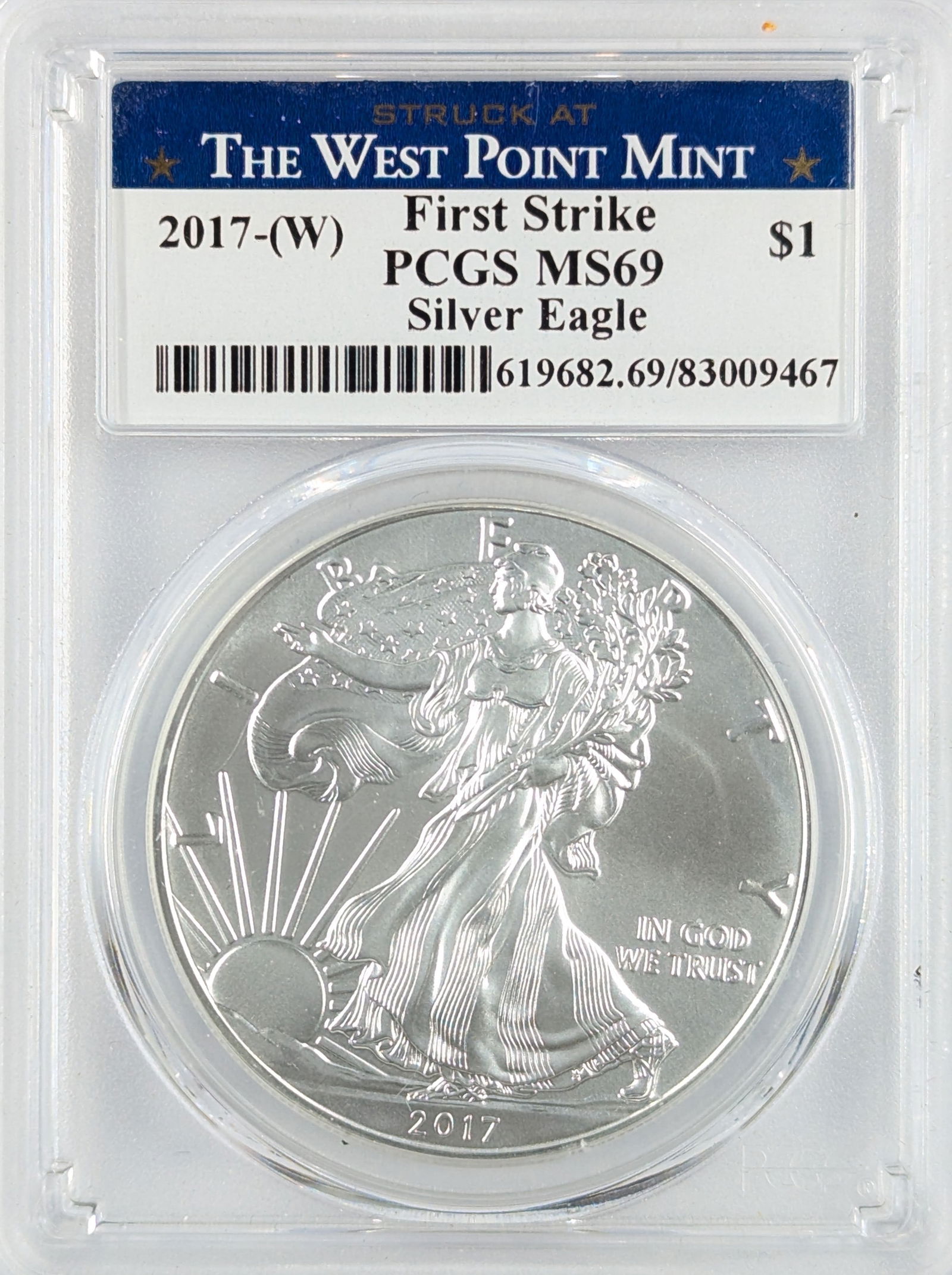 PCGS 2017-W MS69 American Silver Eagle Dollar - First Strike (1 of 2)