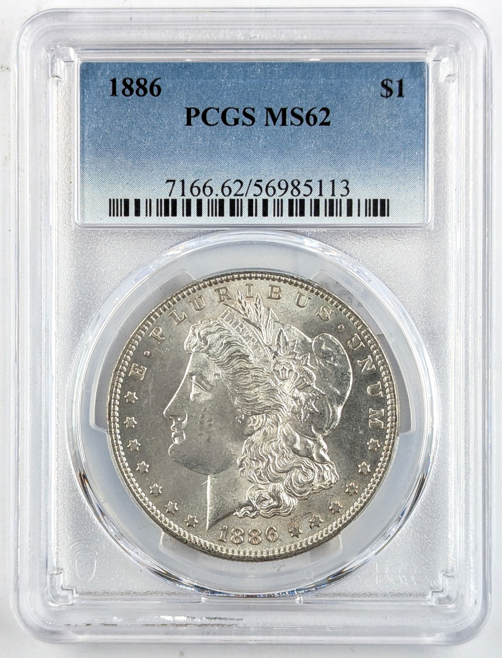 PCGS 1886 MS62 Morgan Silver Dollar (1 of 2)