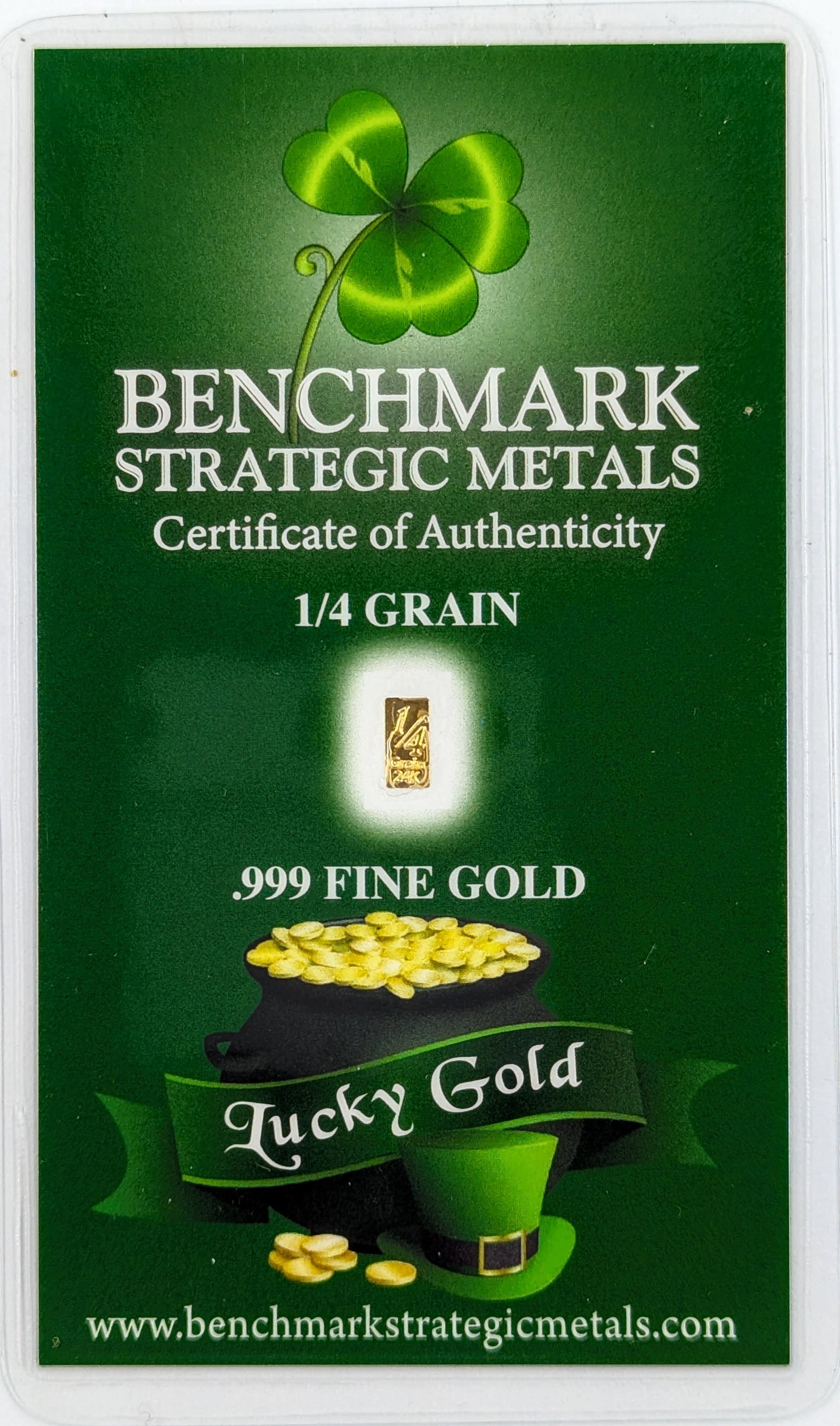 1/4 grain .999 Fine Gold - Benchmark Strategic Metals: _