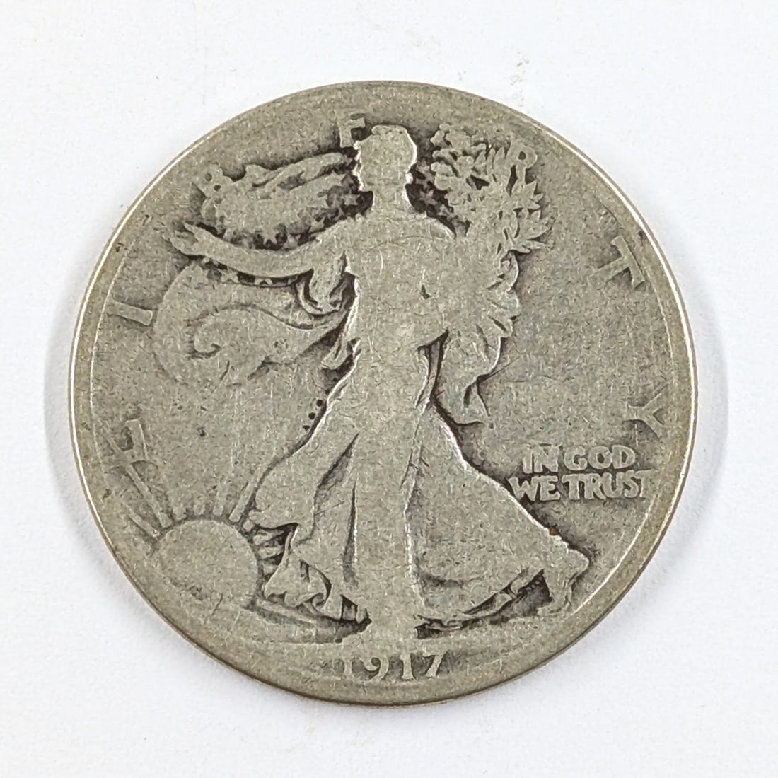 1917-S Silver Walking Liberty Half Dollar- Mint mark on reverse (1 of 2)