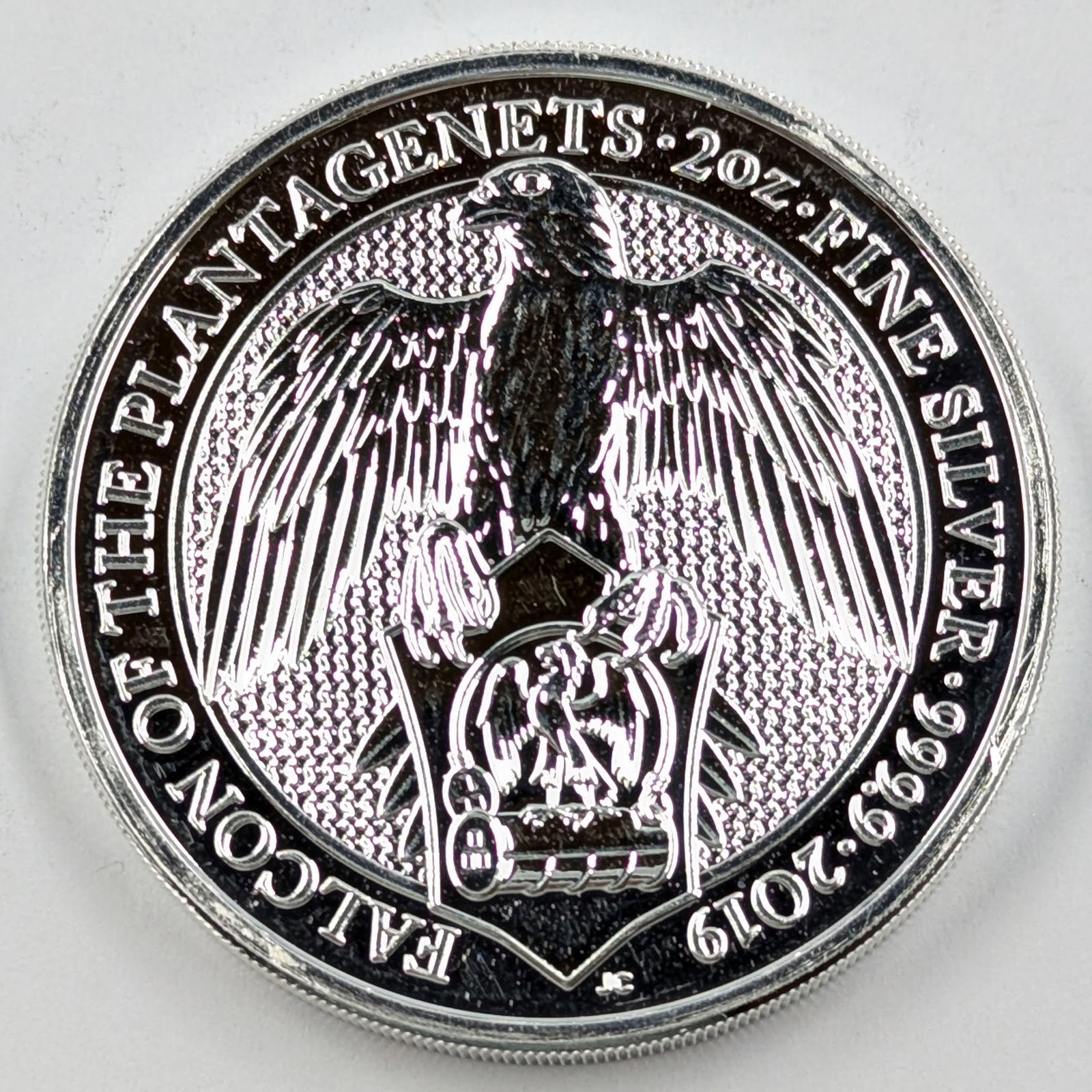 2 Ounce Fine .999 Silver Round- 2019 Falcon Of the Plantagenets: _