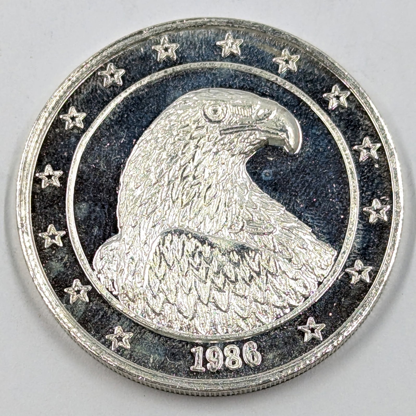 1 Ounce Fine .999 Silver Round-1986 Bald Eagle: _