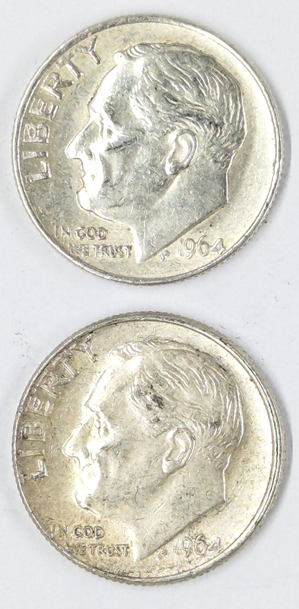 Lot of 2 Silver Roosevelt Dimes - 1964 P&D (1 of 2)