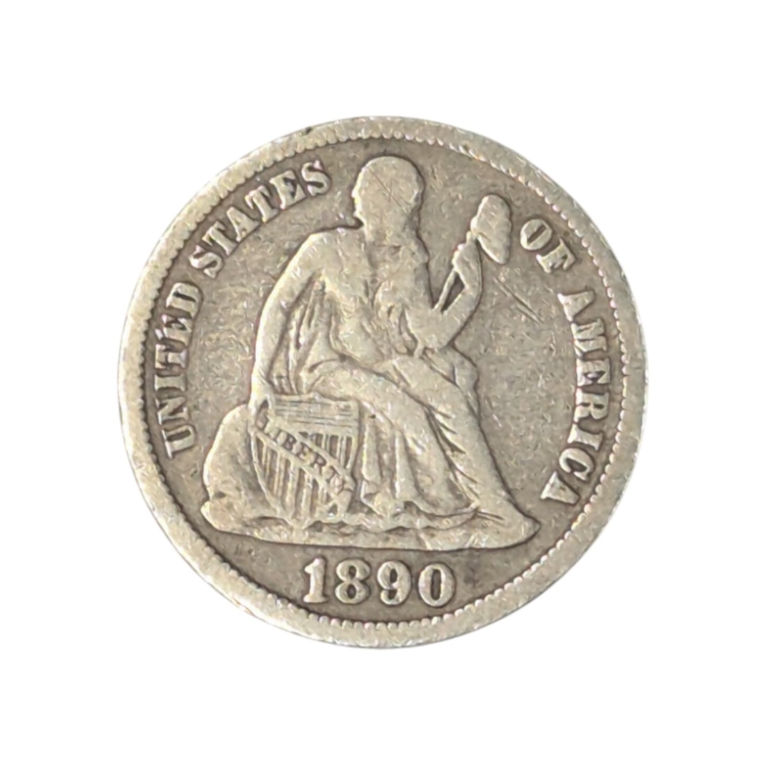 1890 Silver Seated Liberty Dime - VF (1 of 2)