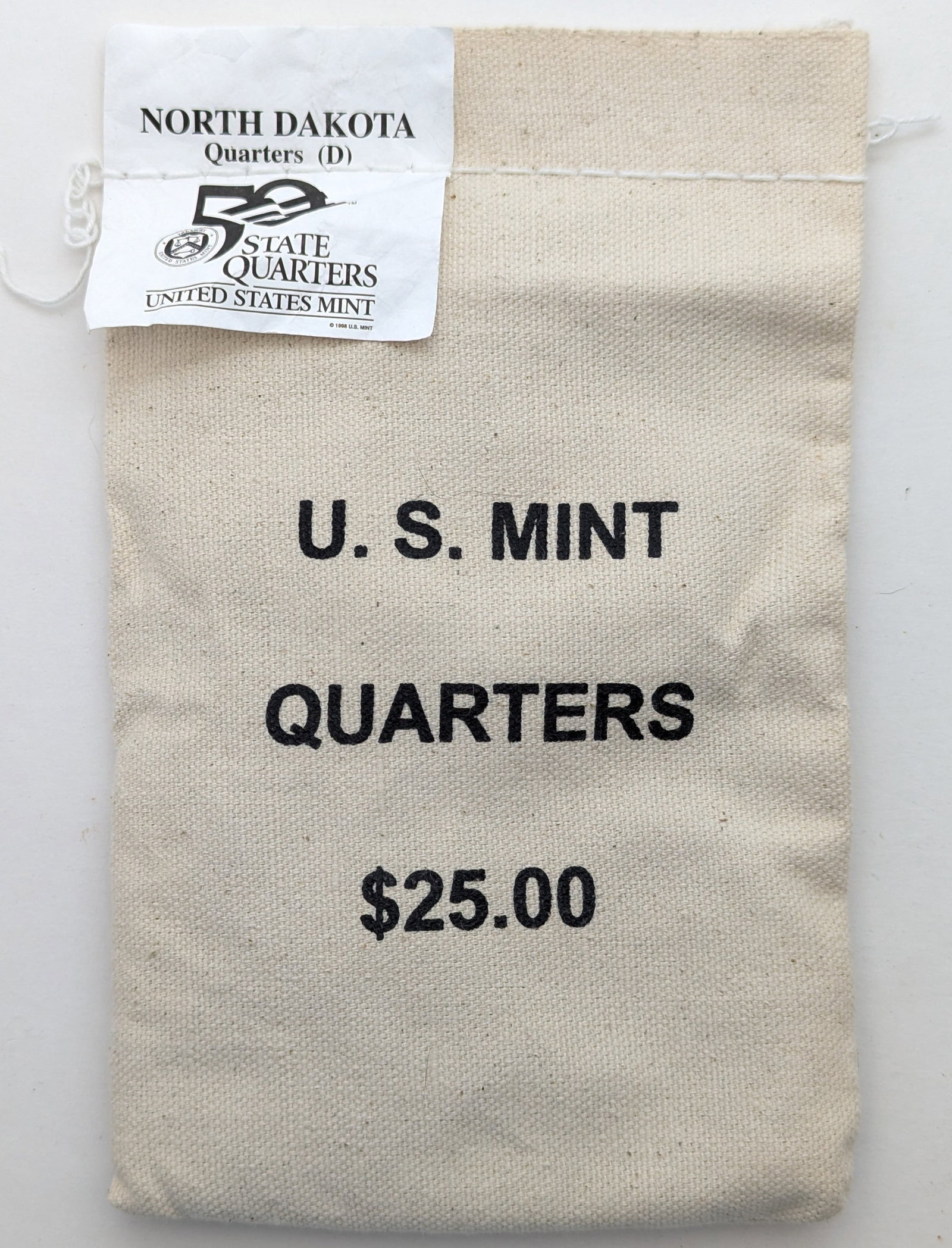 US Mint Quarters Bag w/ 100 North Dakota Quarters: Coin