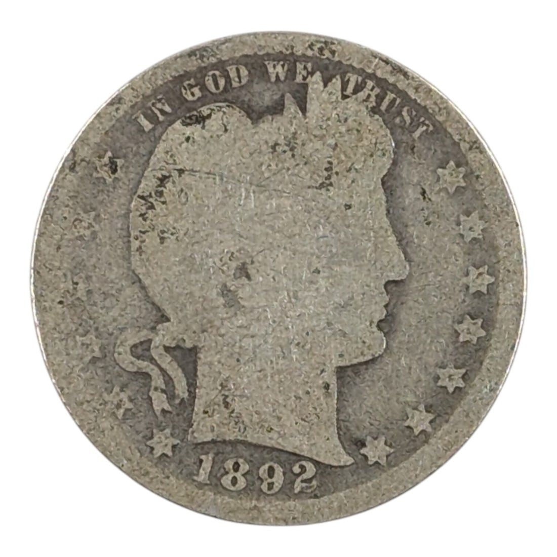 1892 Silver Barber Quarter (1 of 2)