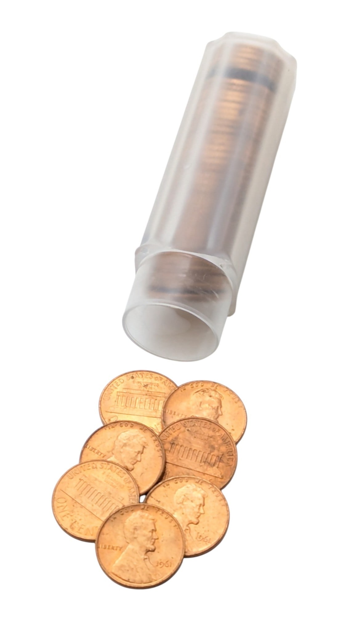 Tube of 50 - 1961 Lincoln Cents - BU (1 of 3)