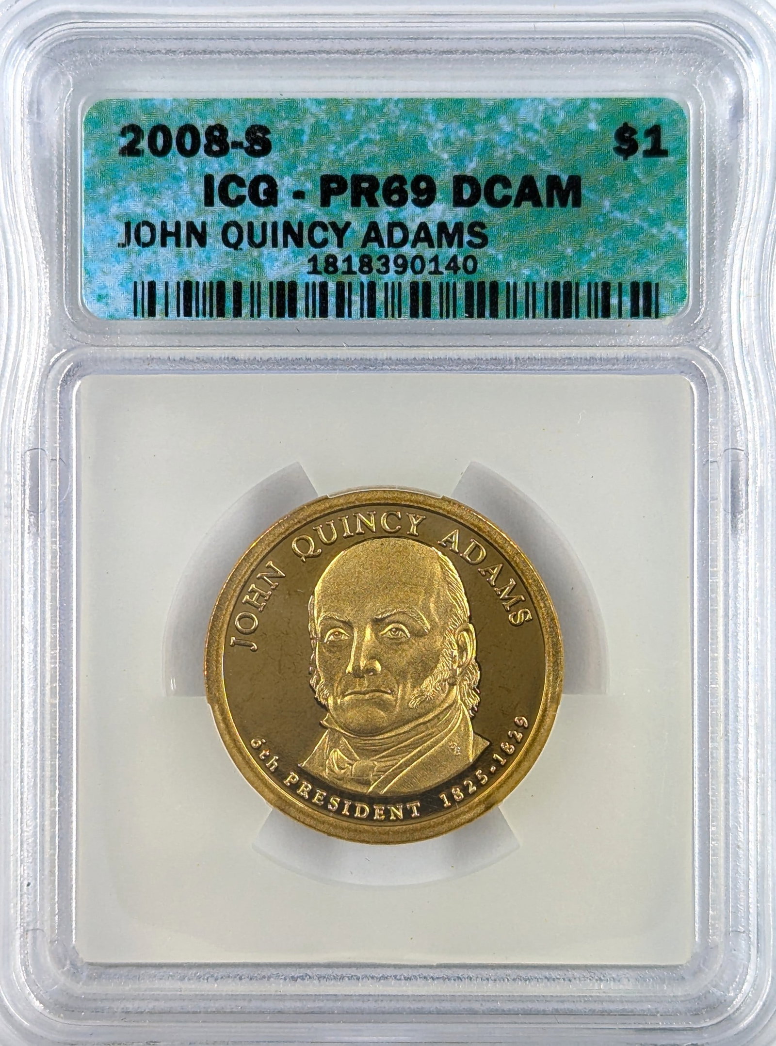 ICG 2008-S PR69 DCAM Presidential $1 - John Quincy Adams: Coin