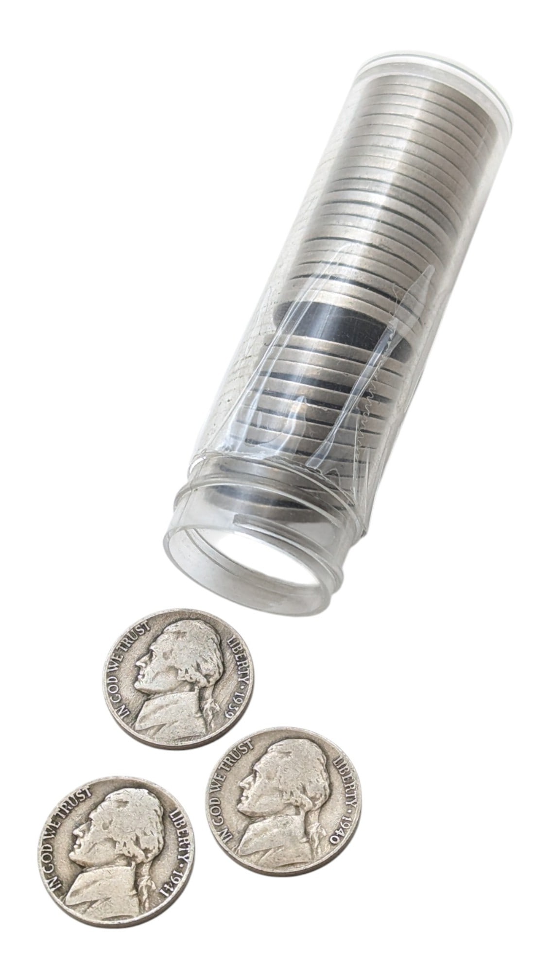 Tube of 40 Jefferson Nickels - 1939-1941: Coin