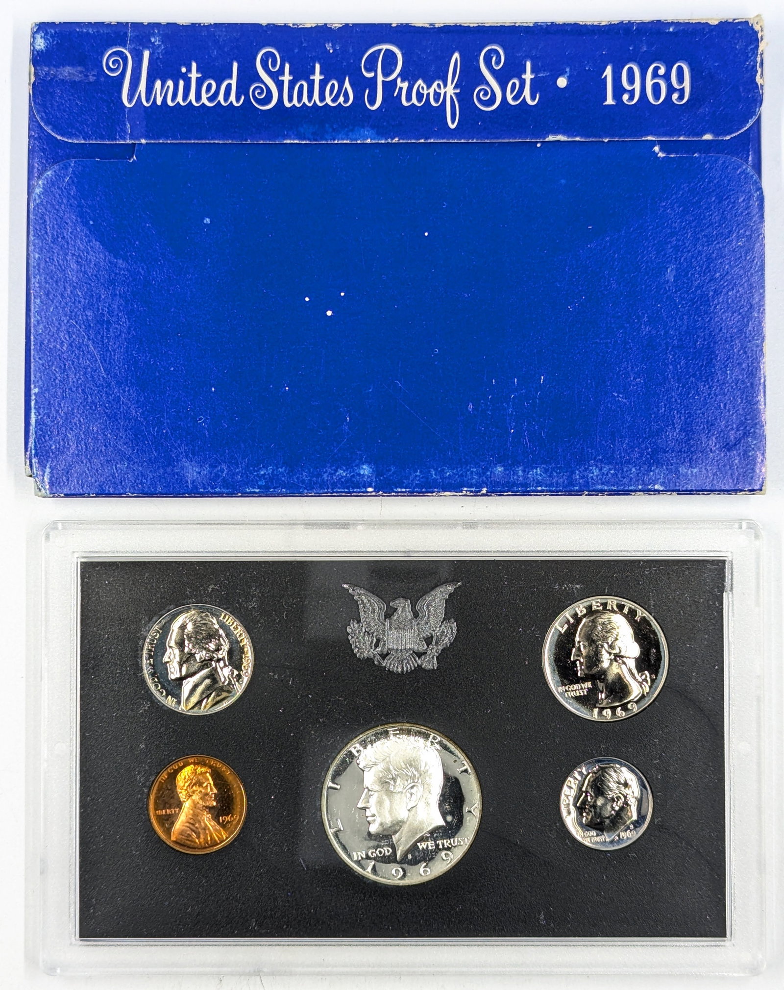 1969 US Mint Silver Proof Coin Set w/ Silver Half, Quarter, & Dime (1 of 2)