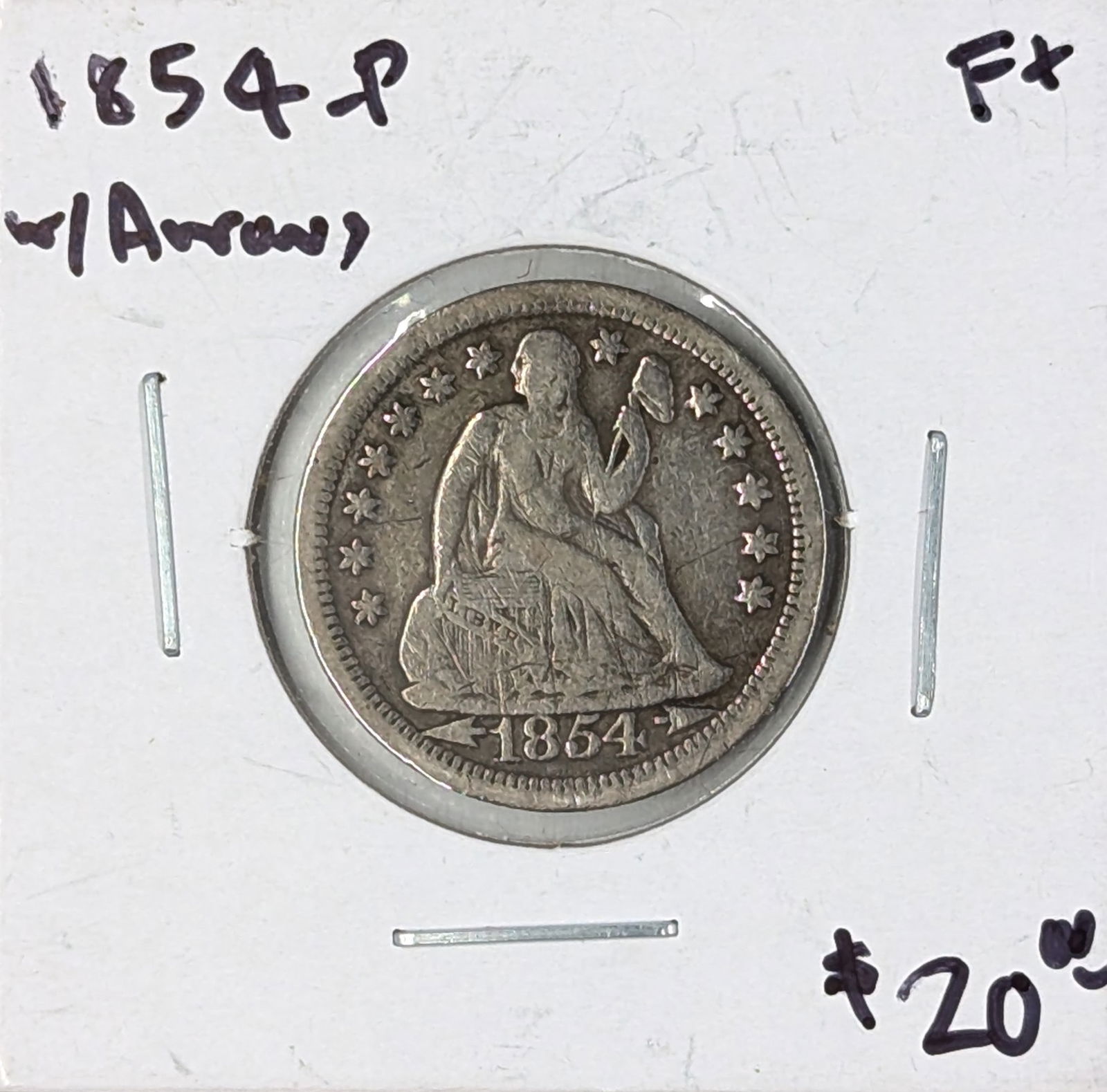 1854 Silver Seated Liberty Dime w/ Arrows (1 of 2)