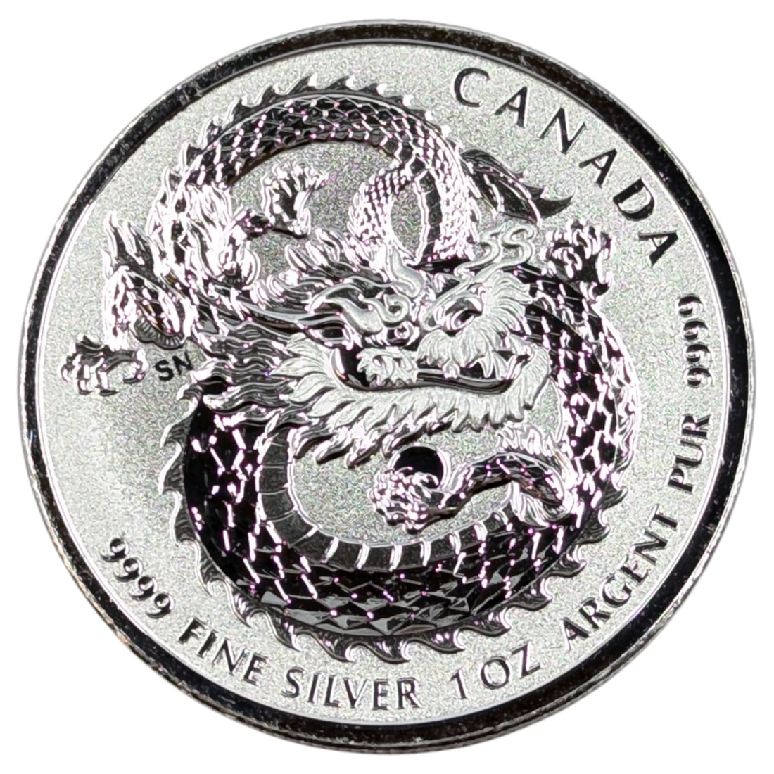 1 Ounce Fine .999 Silver Round - 2019 Canada $5 Dragon (1 of 2)