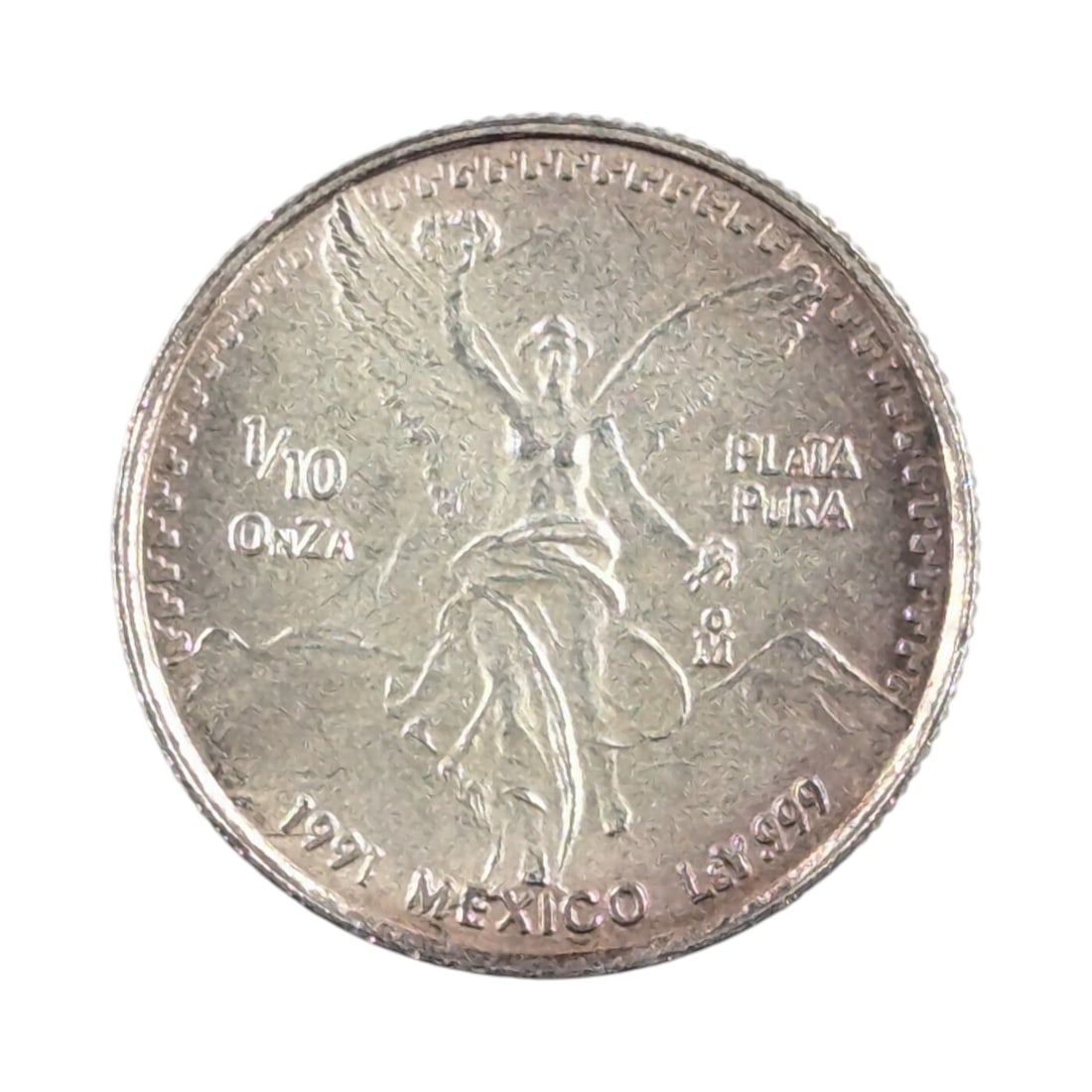 1991 Mexico 1/10 Ounce "Libertad" Fine .999 Silver - Toned: Silver