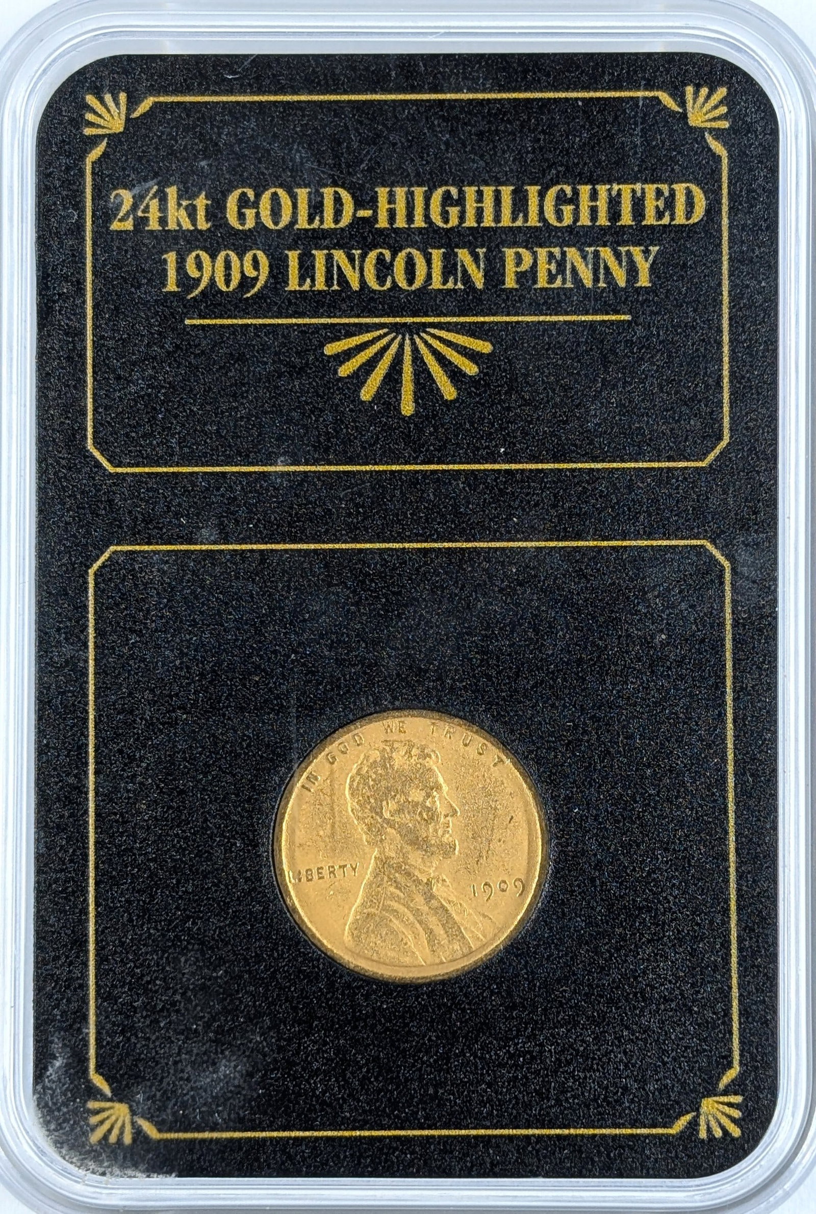 24K Gold-Highlighted 1909 Wheat Cent: Coin