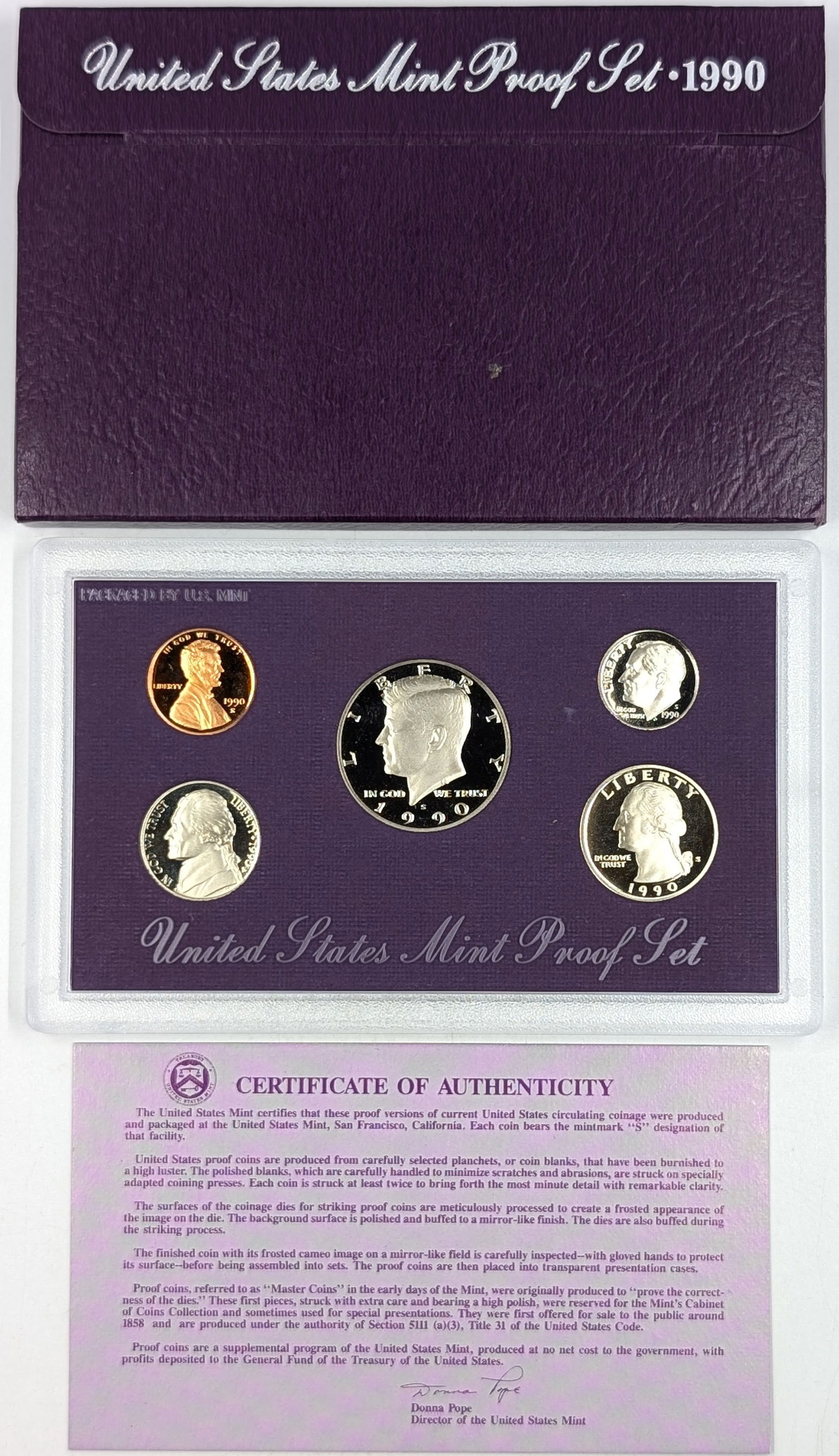 1990 US Mint Proof Set w/ COA (1 of 2)