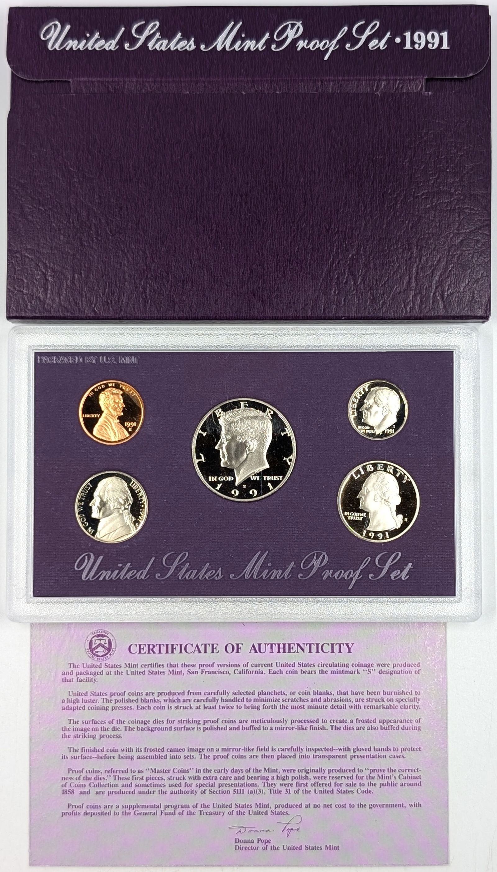 1991 US Mint Proof Set w/ COA (1 of 2)