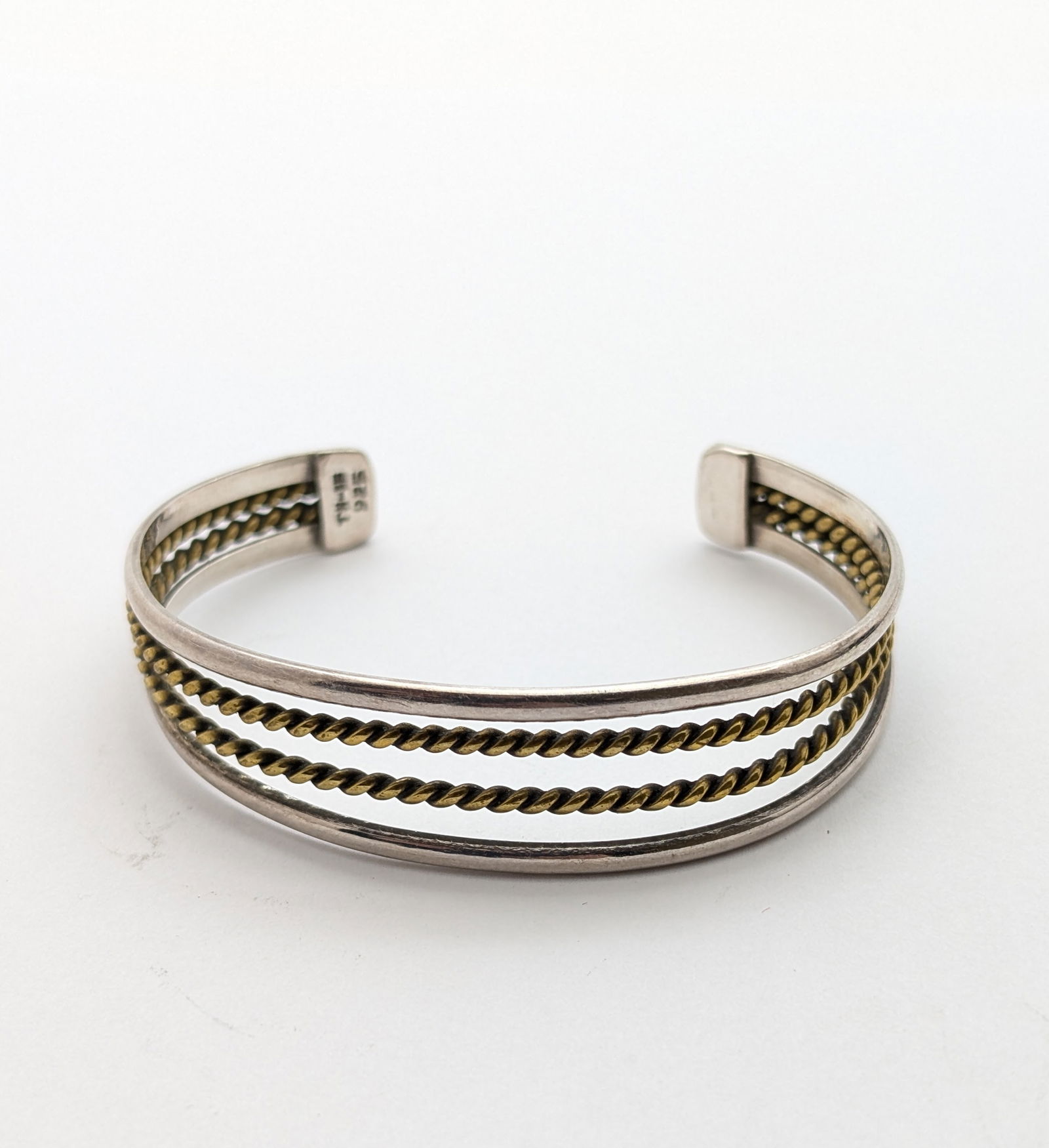 Sterling Silver Twisted Rope Cuff Ladies Bracelet (1 of 4)