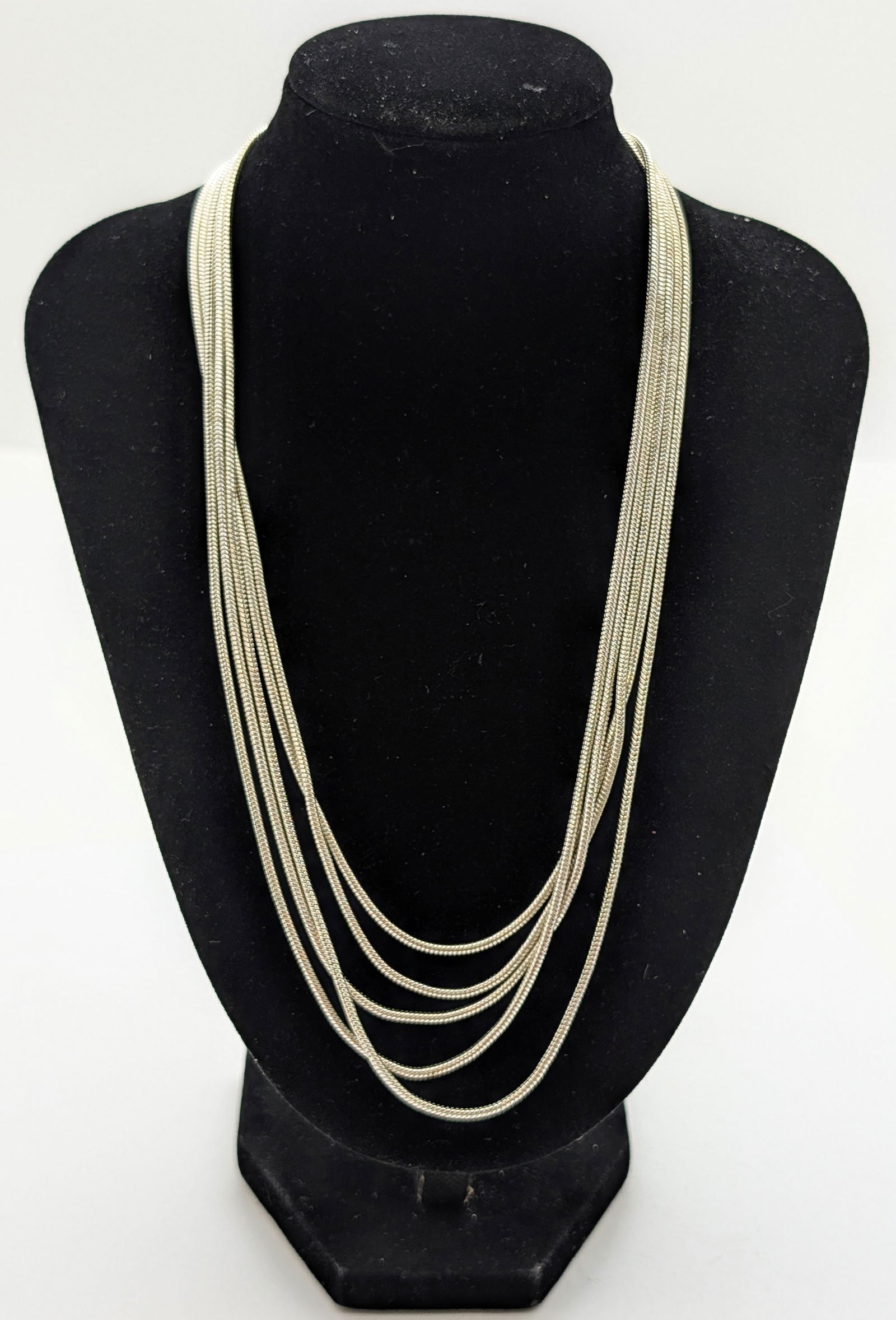 Silver Toned Multi Layered Ladies Necklace (1 of 3)