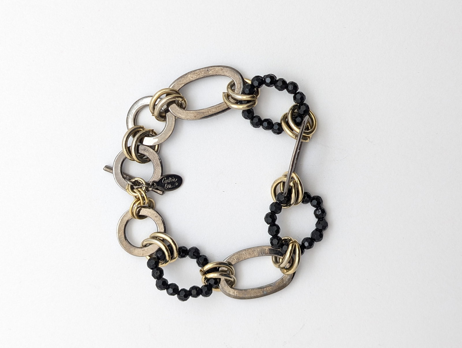 Two Toned Cookie Lee Ladies Bracelet: Length: 8in