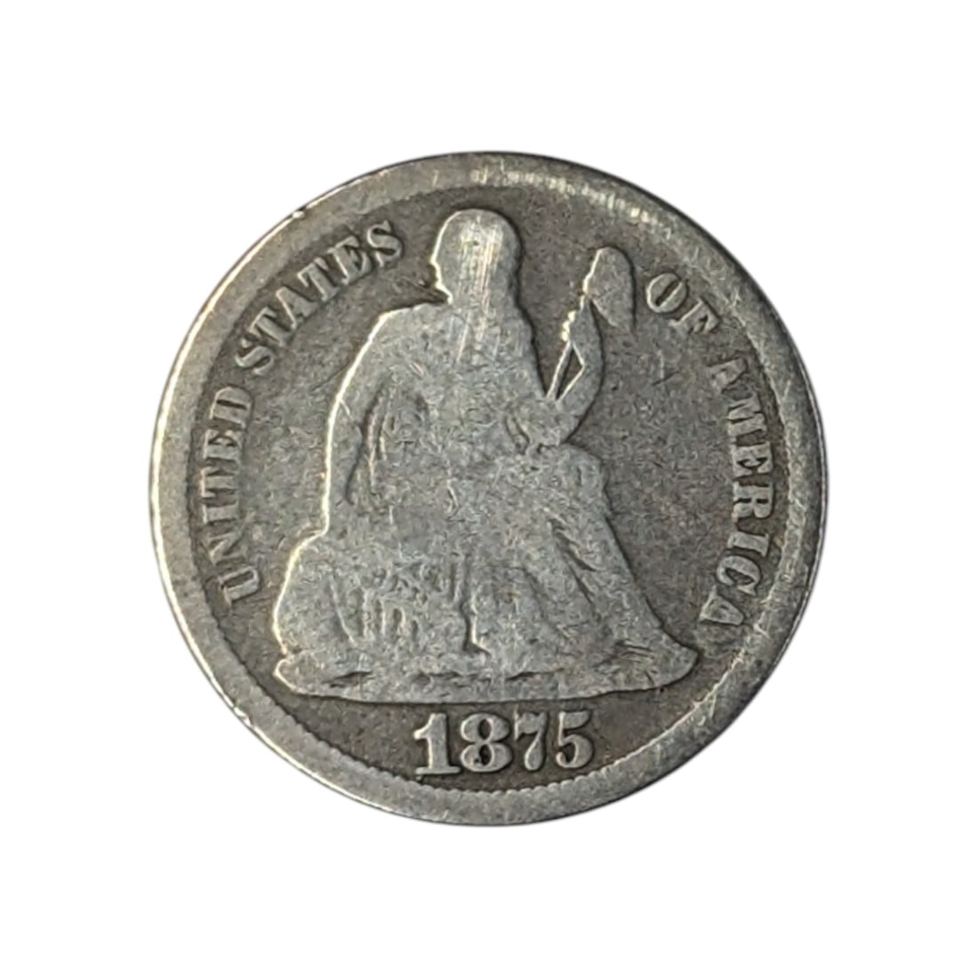 1875-S Silver Seated Liberty Dime: Silver