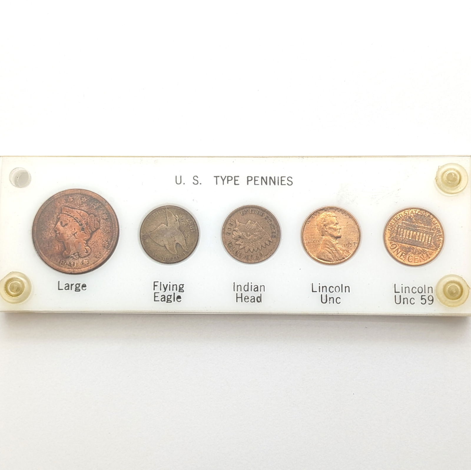 FEATURE US Pennies Set - Large, Flying eagle, Indian head, Wheat & Lincoln (1 of 2)