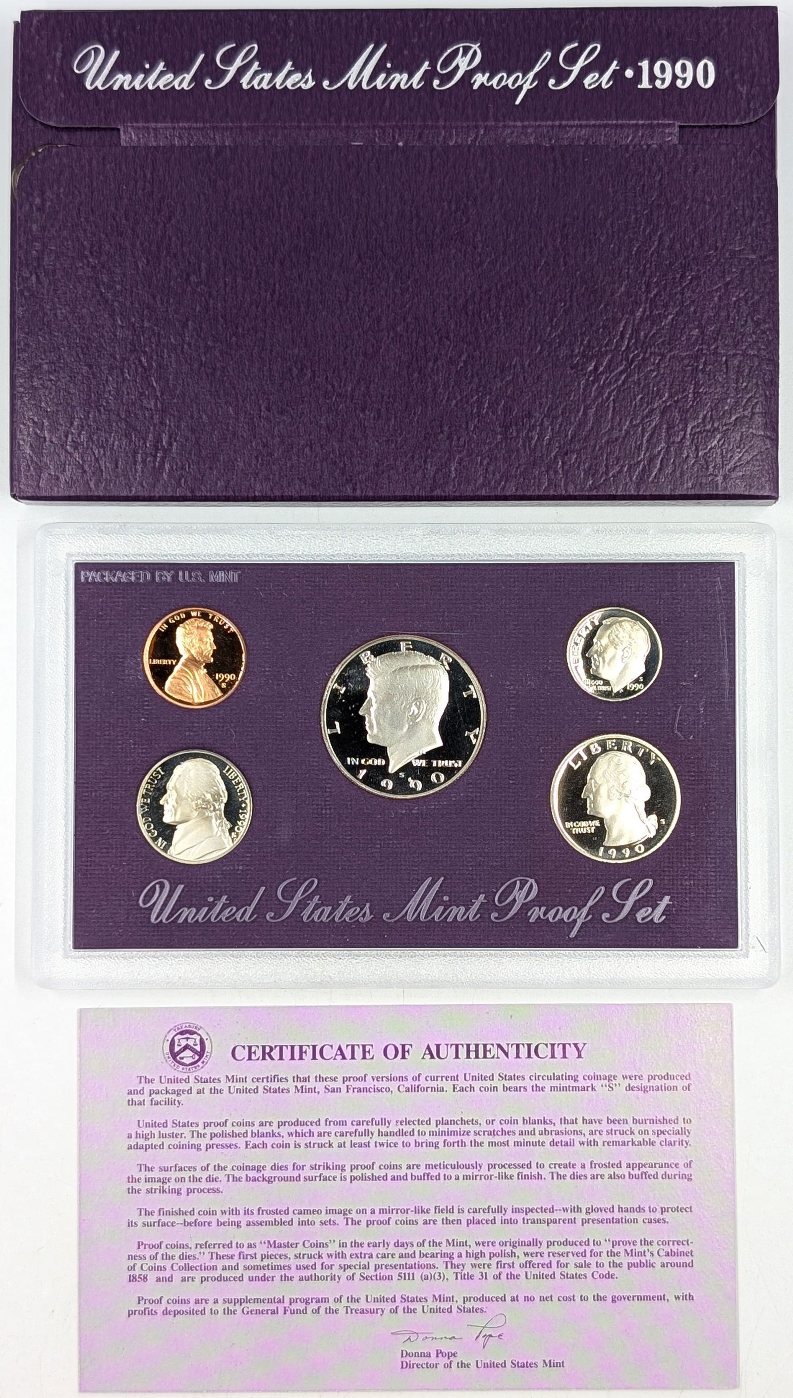 1990 US Mint Proof Set w/ COA (1 of 2)