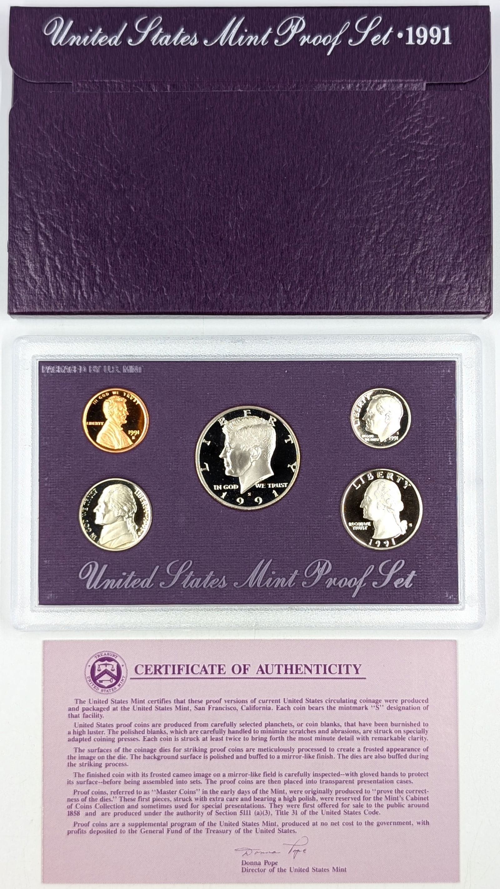 1991 US Mint Proof Set w/ COA (1 of 2)