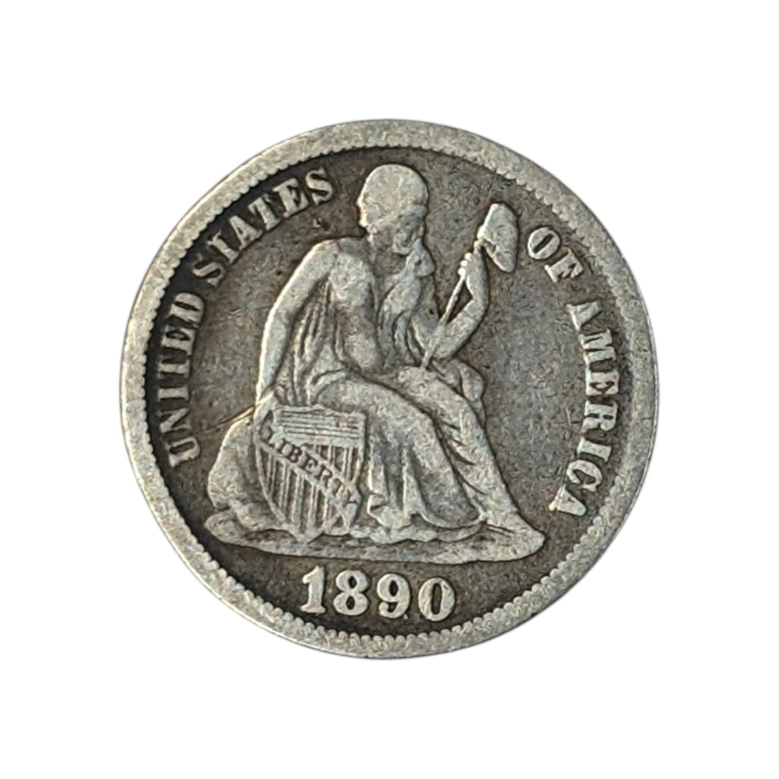 1890 Silver Seated Liberty Dime (1 of 2)