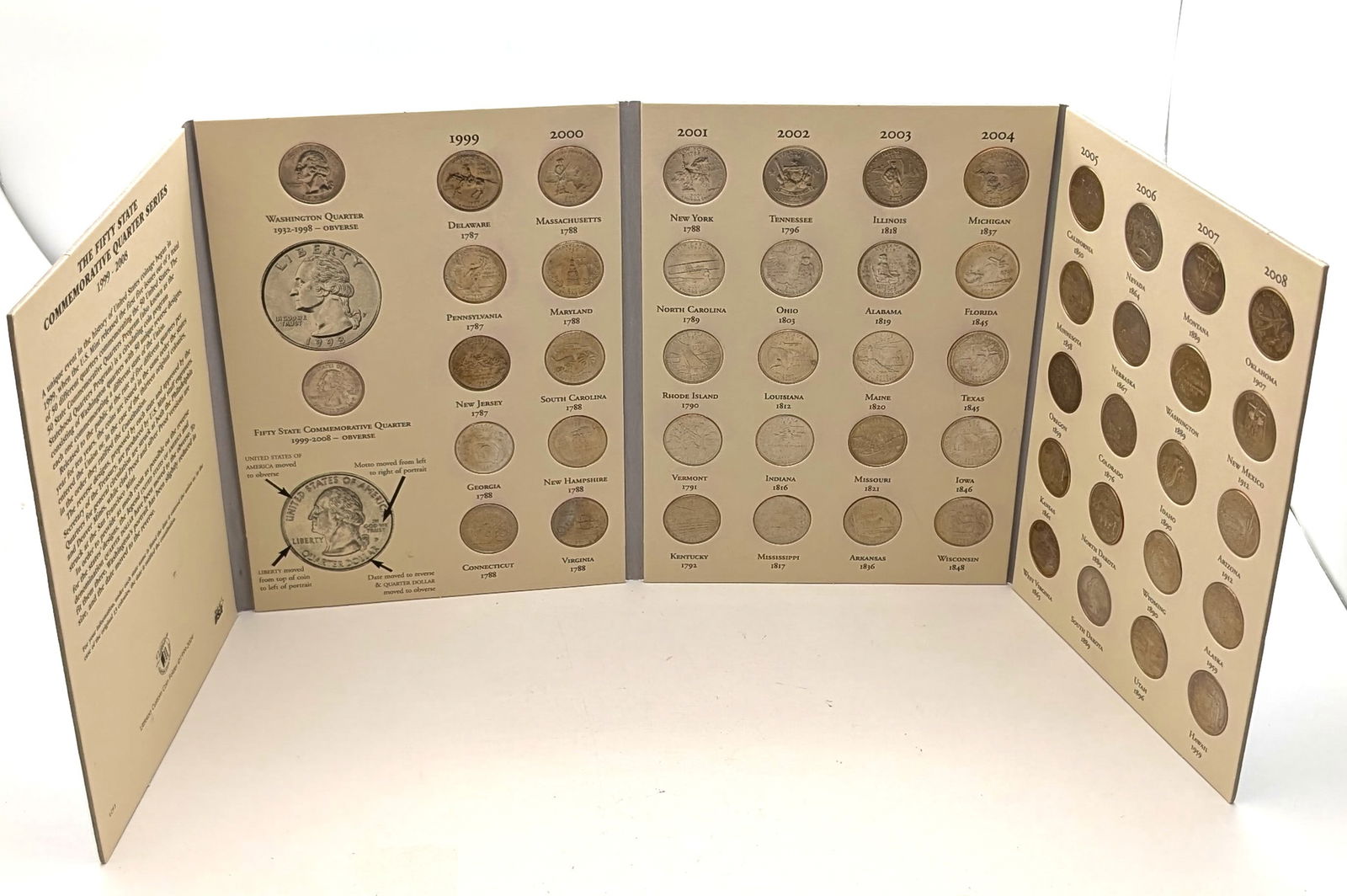 Littleton 50 State Commemorative Quarter Book w/ 52 Quarters (1 of 7)