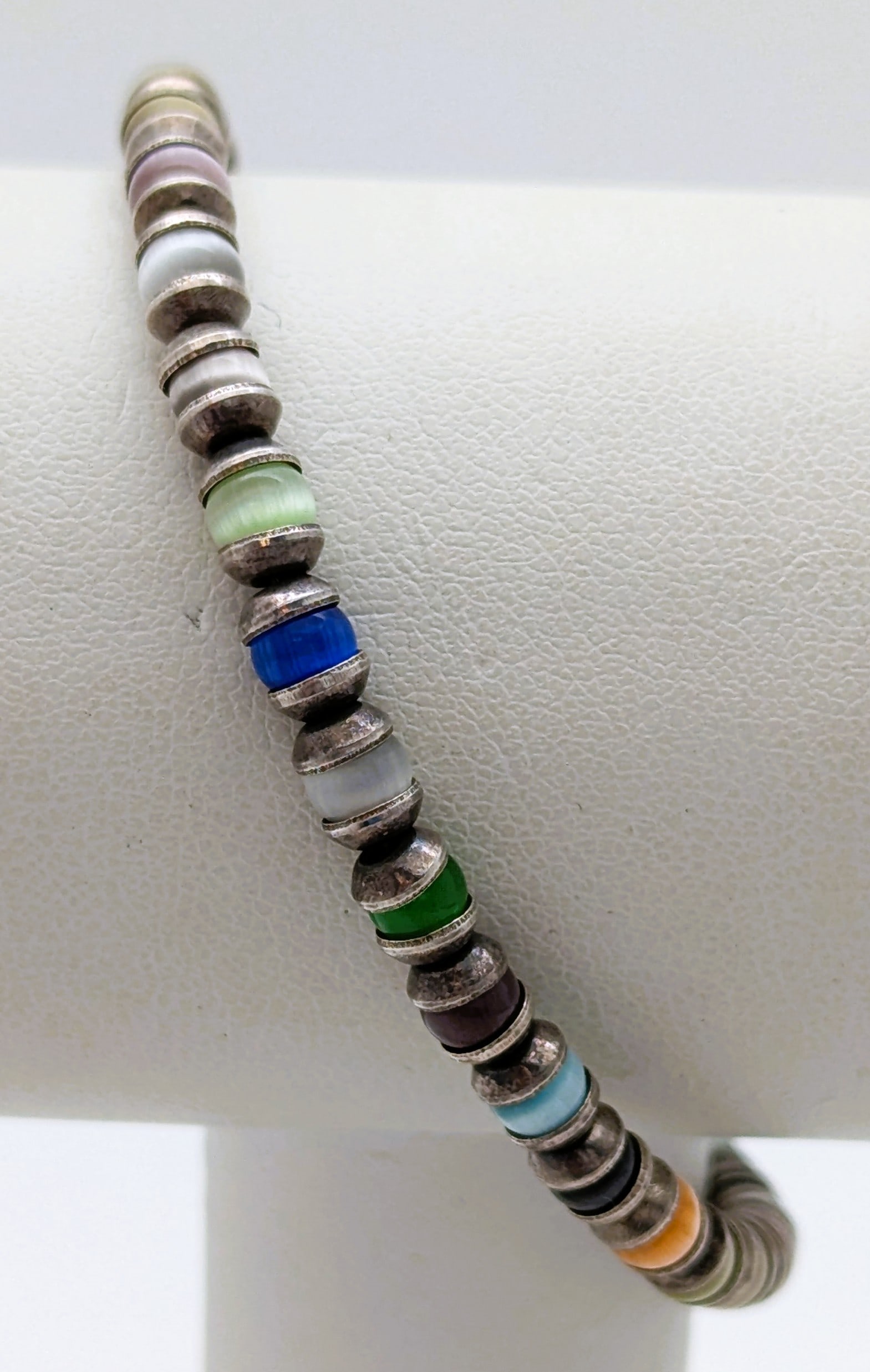Sterling Silver Multi-Color Ladies Bracelet w/ Toggle Clasp (1 of 5)