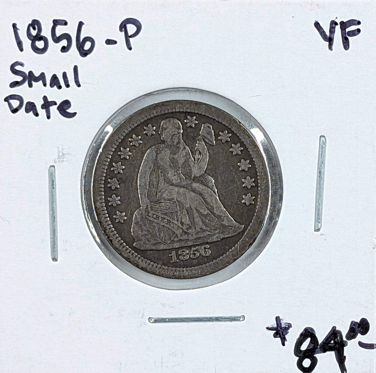 FEATURE 1856 Silver Seated Liberty Dime - Small Date - VF: FEATURE Silver