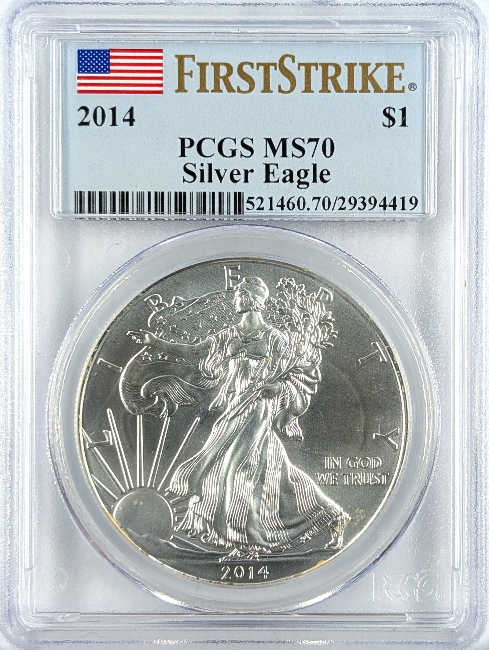 PCGS 2014 MS70 American Silver Eagle Dollar - First Strike (1 of 2)