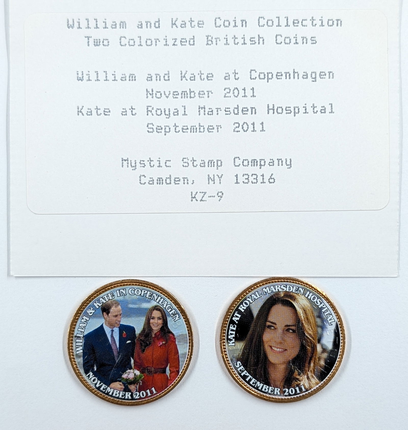 Lot of 2 William & Kate Colorized British Coins (1 of 2)