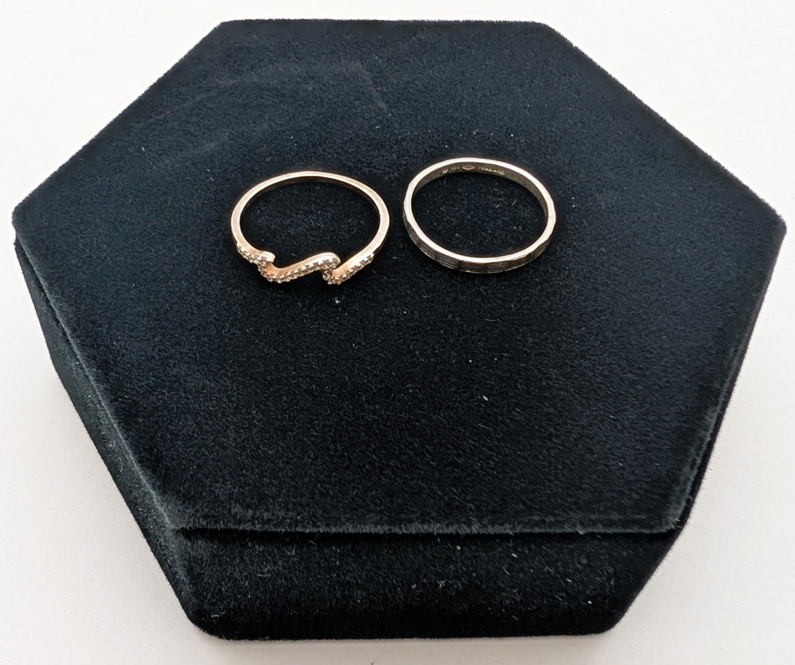 Lot of 2 Silver Rings - .925 Pura Vida Wave & .999 Stacking Ring: .925 Ring Size: 7.5 .999 Ring Size: 7.75
